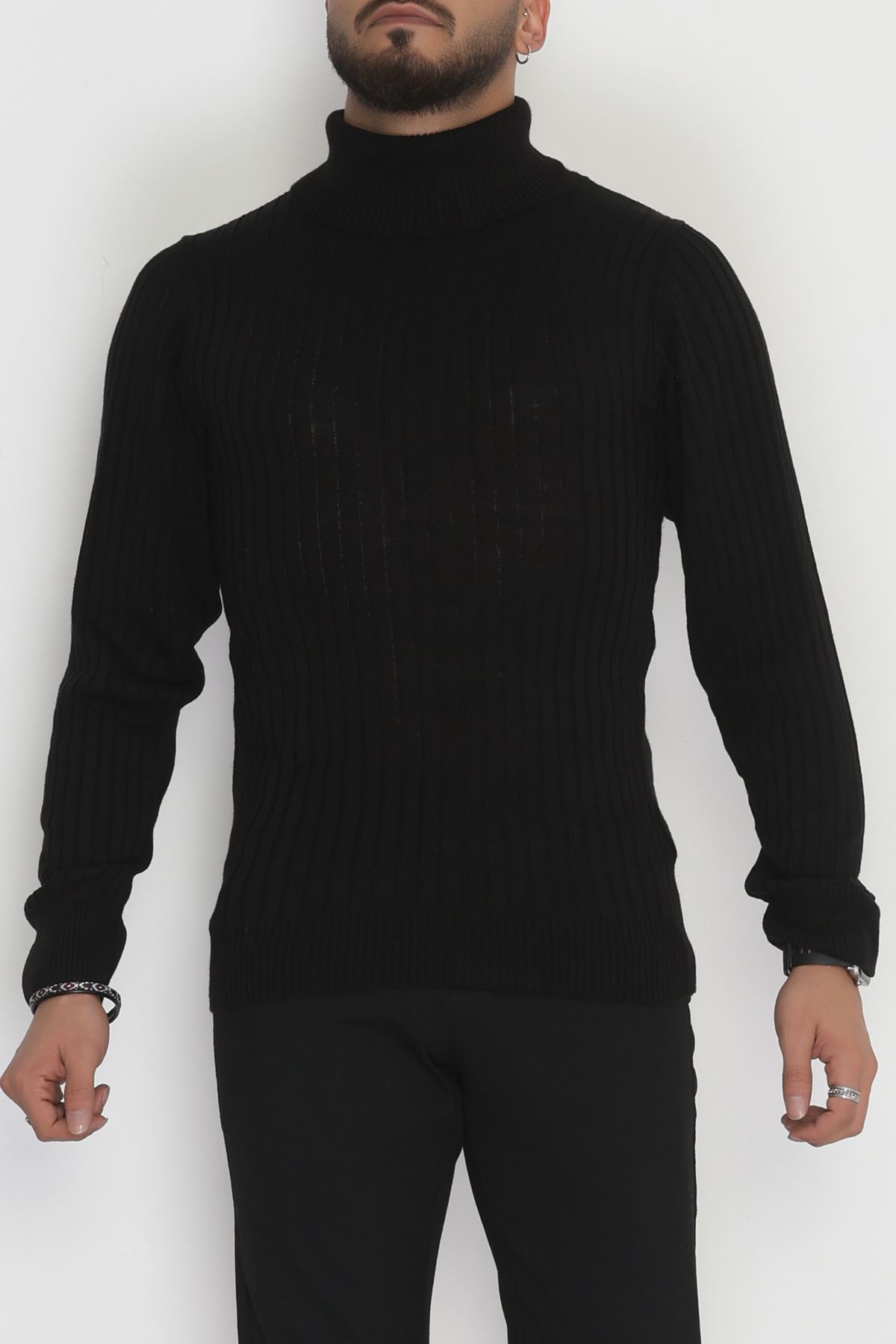 Balıkçı Yaka Erkek Triko Siyah - 70774.1766.