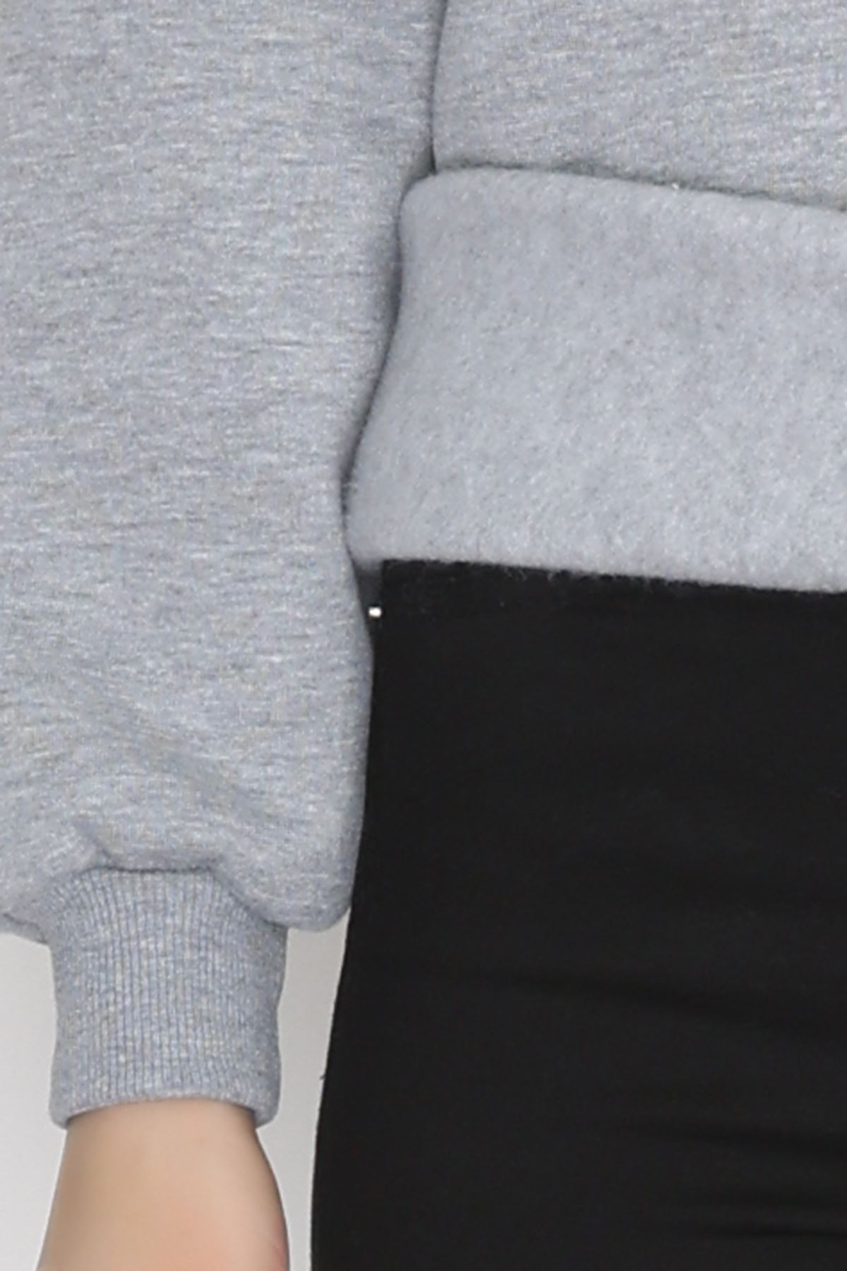 3 İplik Şardonlu Taşı Sweat Gri - 42609.1878.