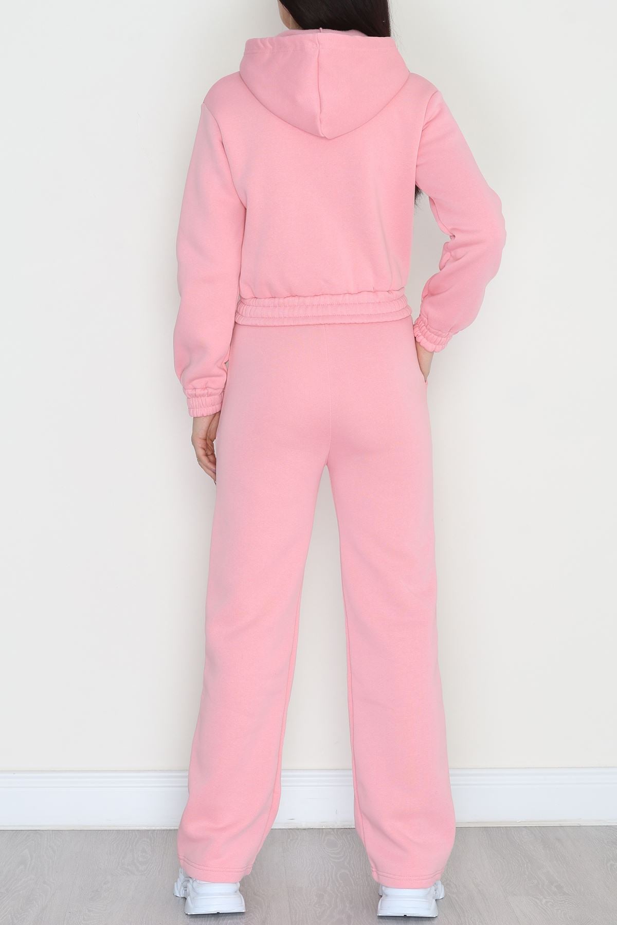 3 İplik Crop Palazzo Eşofman Takımı Açıkpembe - 50914.1878.