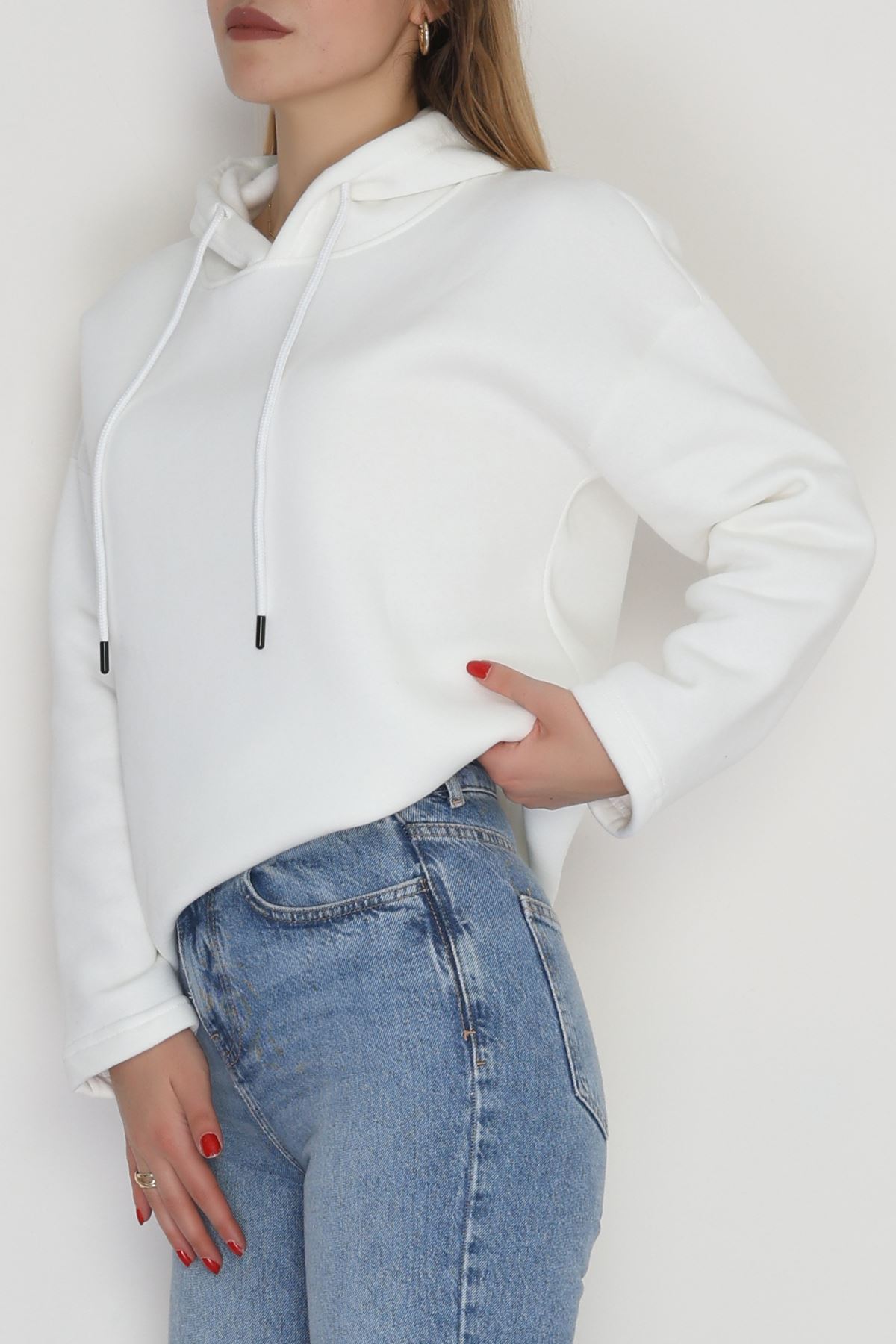 3 İplik Şardonlu Sweat Ekru - 42610.1878.