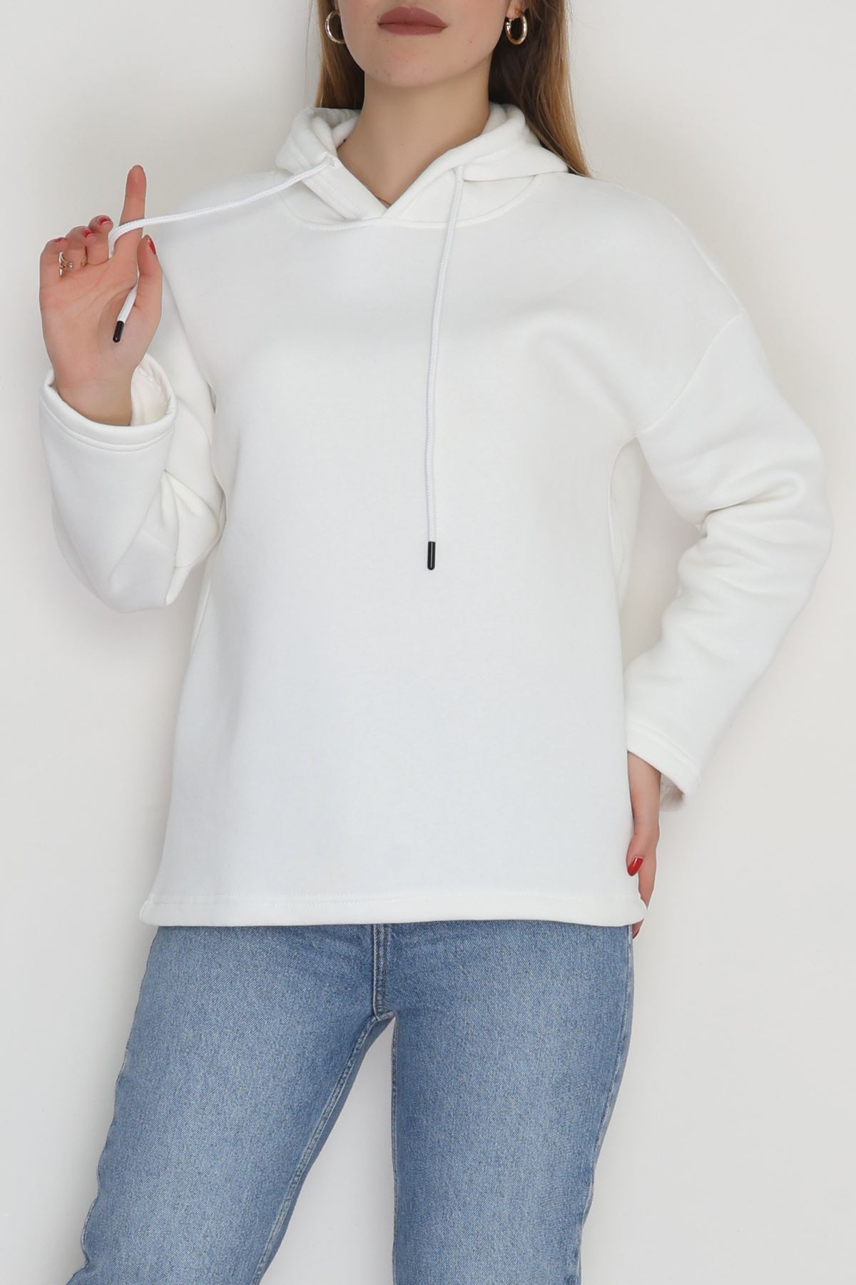 3 İplik Şardonlu Sweat Ekru - 42610.1878.