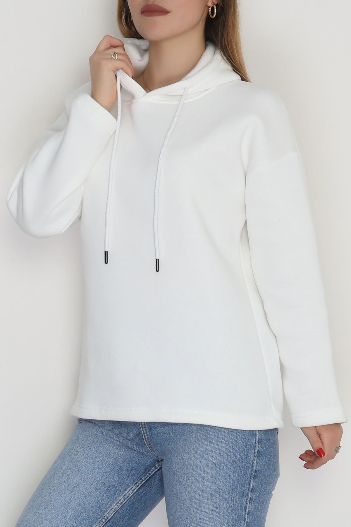 3 İplik Şardonlu Sweat Ekru - 42610.1878.