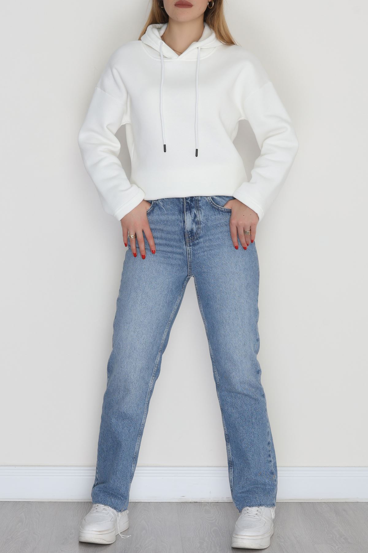 3 İplik Şardonlu Sweat Ekru - 42610.1878.