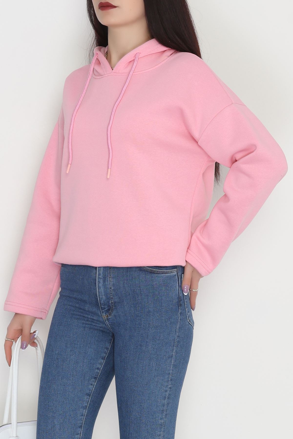 3 İplik Şardonlu Sweat Pembe - 42610.1878.