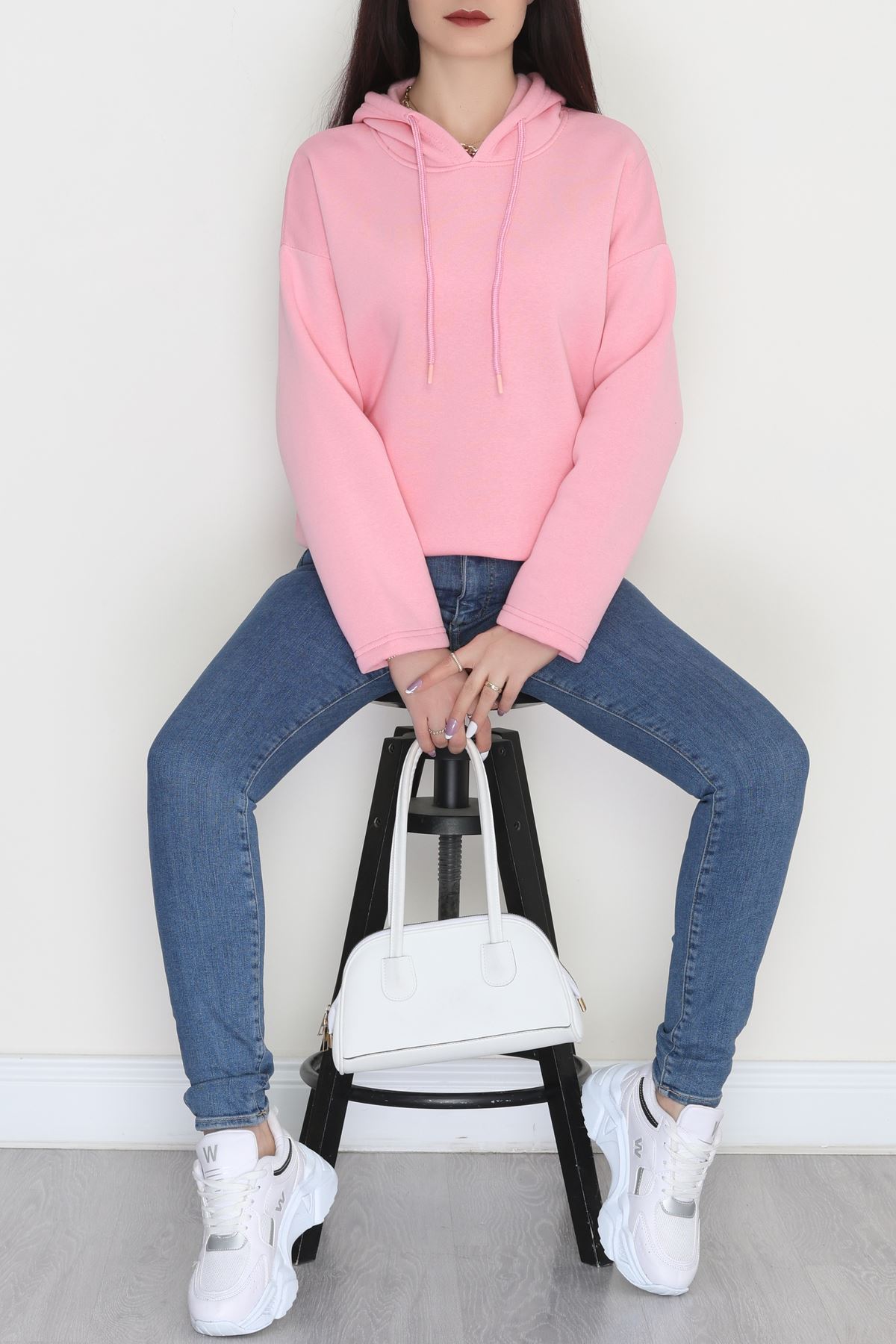 3 İplik Şardonlu Sweat Pembe - 42610.1878.