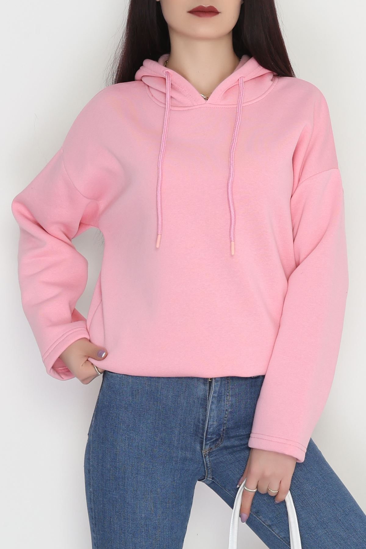 3 İplik Şardonlu Sweat Pembe - 42610.1878.