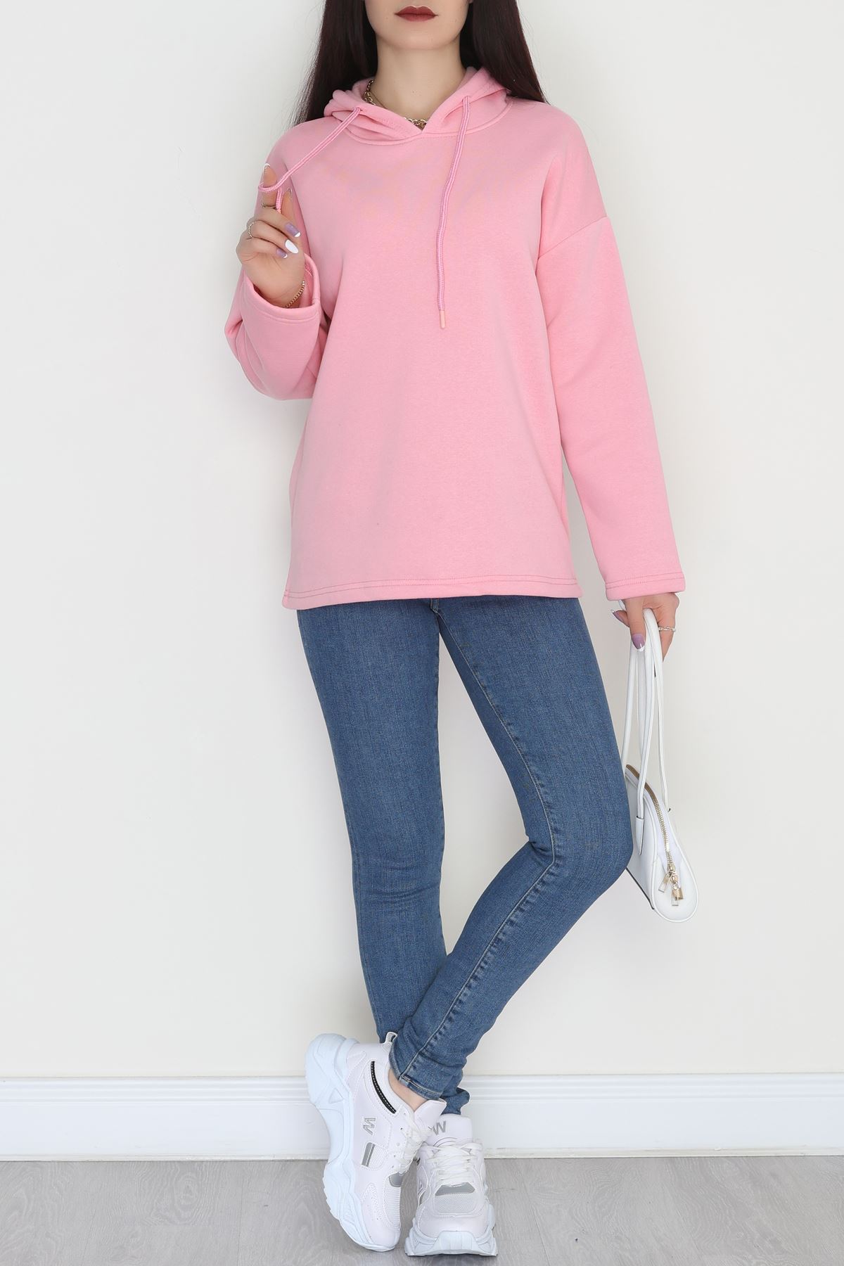 3 İplik Şardonlu Sweat Pembe - 42610.1878.