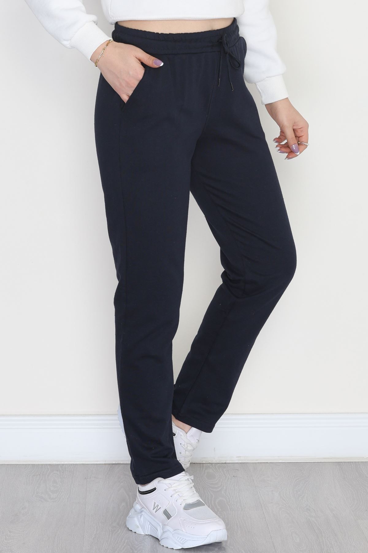 Baskılı Double Paça Eşofman Altı Lacivert2 - 41276.1431.