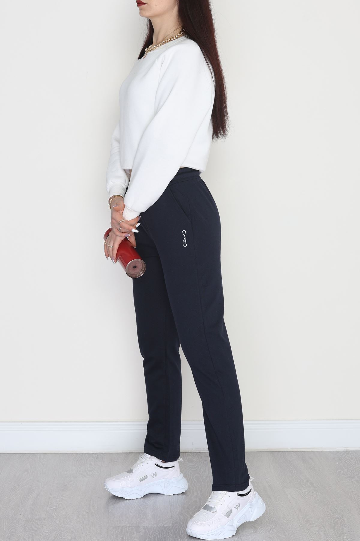 Baskılı Double Paça Eşofman Altı Lacivert2 - 41276.1431.