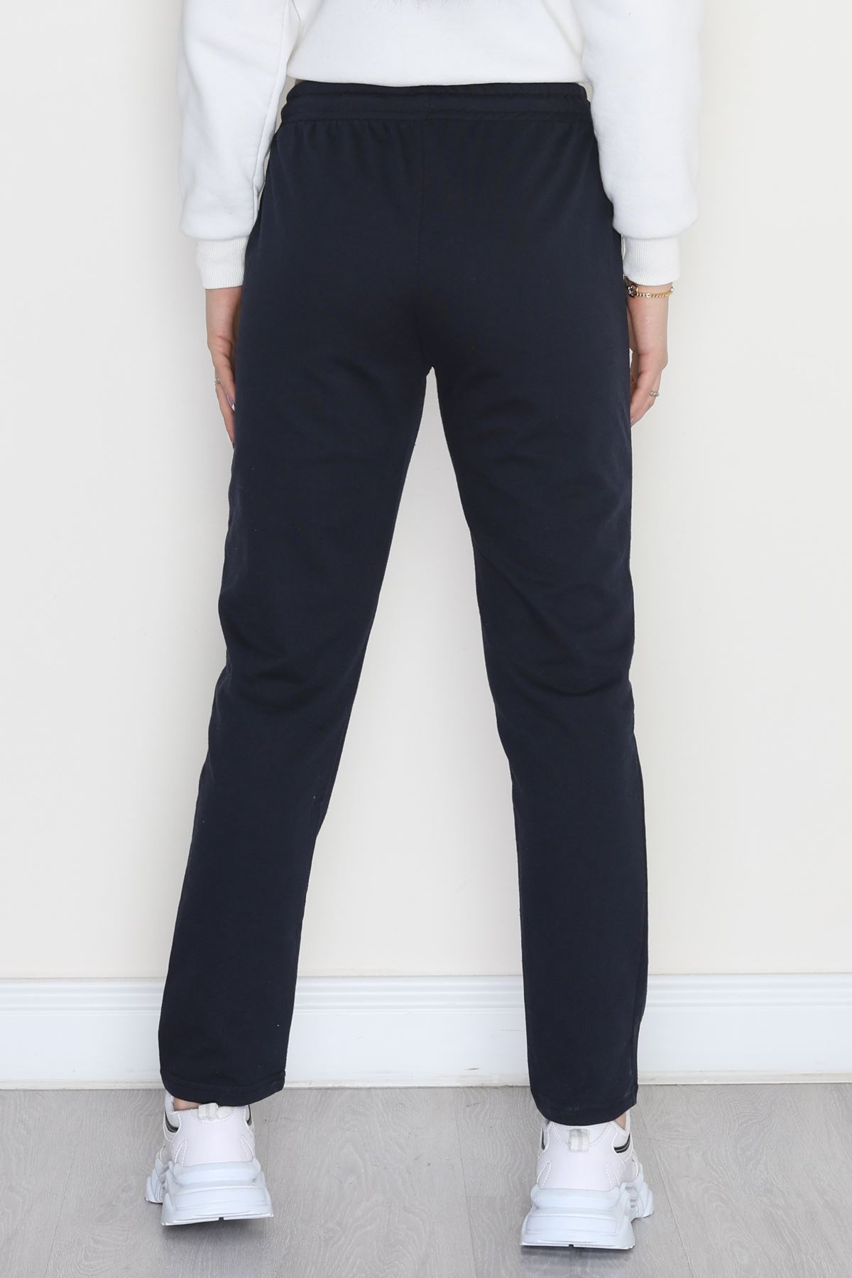 Baskılı Double Paça Eşofman Altı Lacivert2 - 41276.1431.