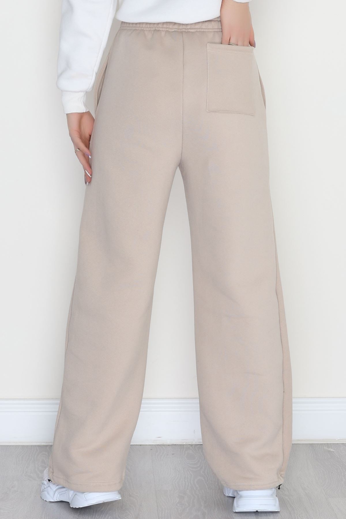 3 İplik Şardonlu Paça Stoperli Eşofman Altı Bej - 52069.2113.