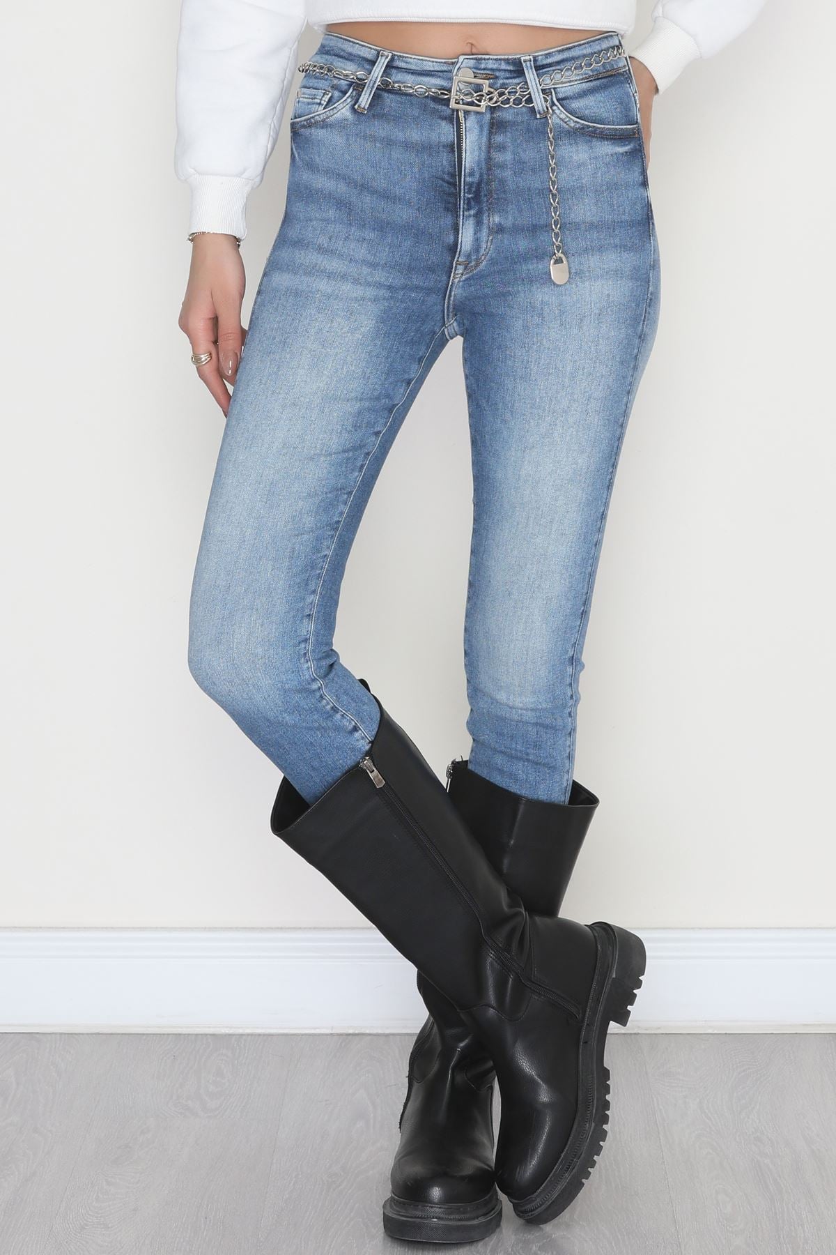 Dar Paça Kot Pantolon Mavi3 - 19724.1904.