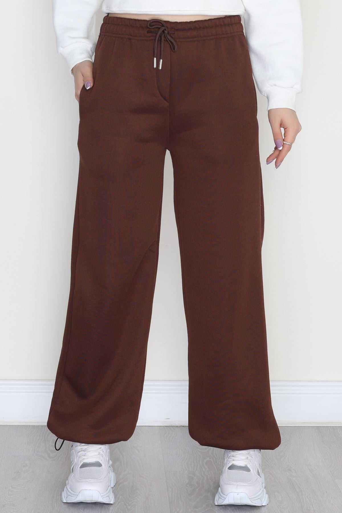 3 İplik Şardonlu Paça Stoperli Eşofman Altı Kahve - 52069.2113.