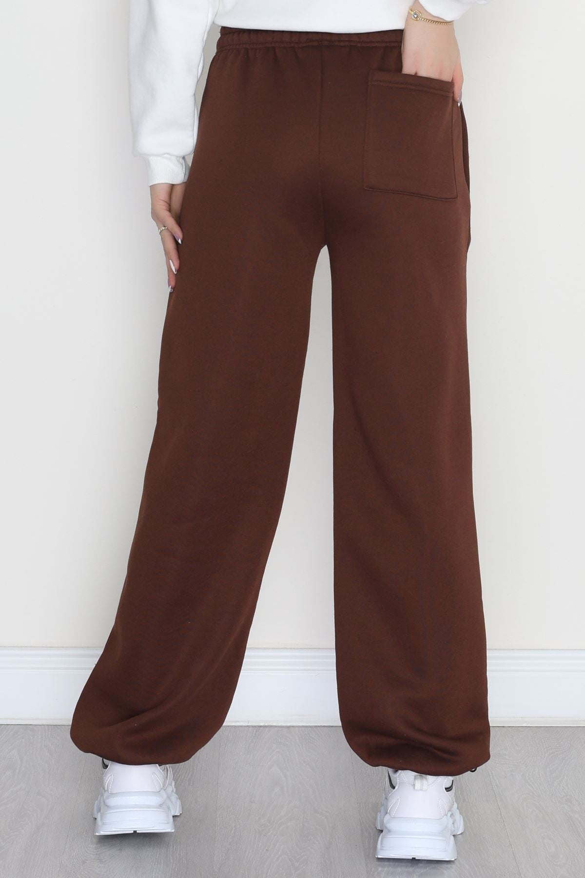 3 İplik Şardonlu Paça Stoperli Eşofman Altı Kahve - 52069.2113.