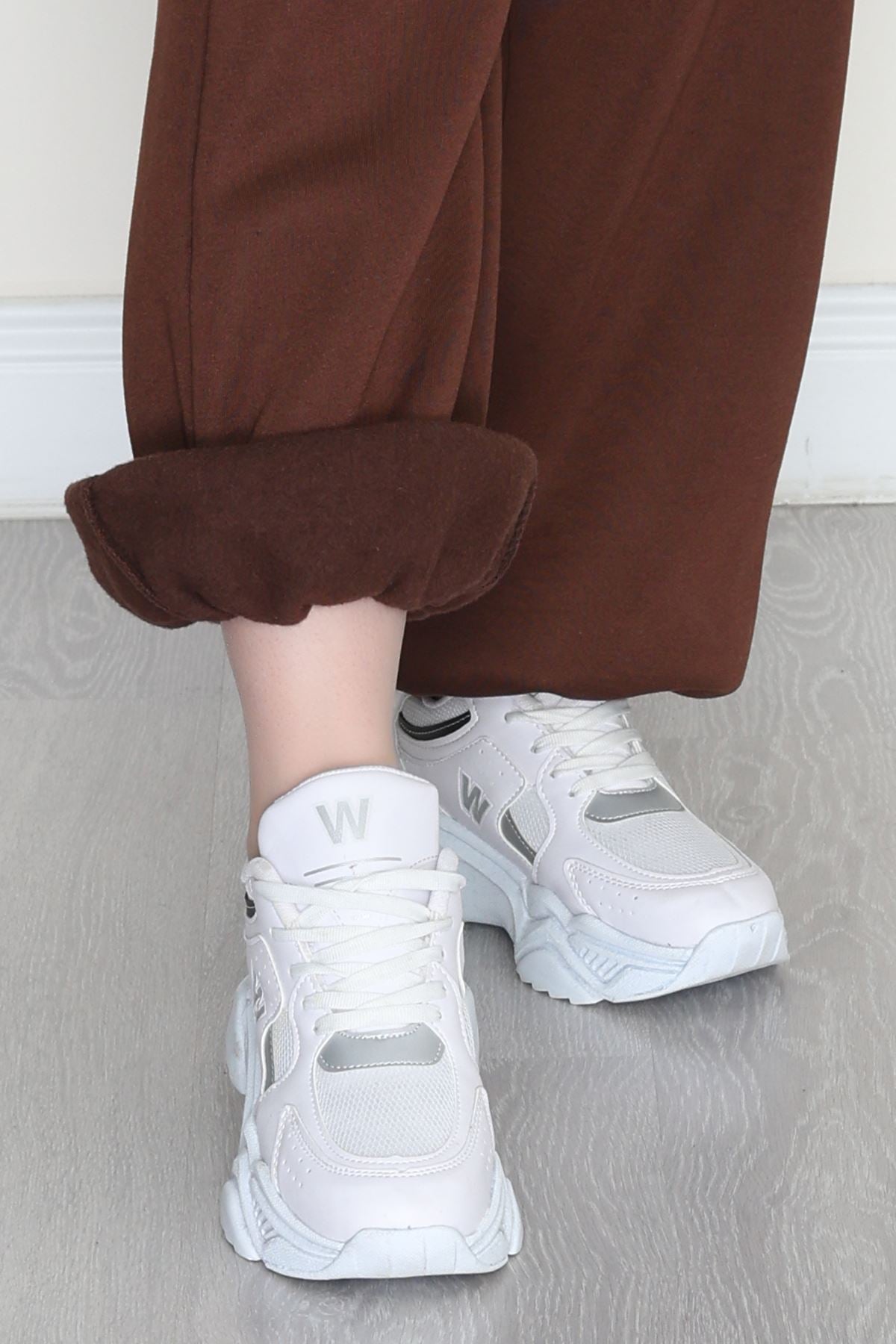 3 İplik Şardonlu Paça Stoperli Eşofman Altı Kahve - 52069.2113.