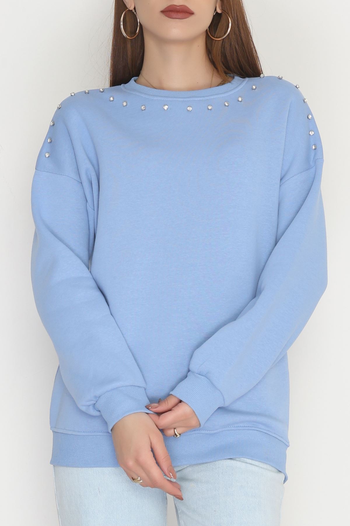 3 İplik Şardonlu Taşı Sweat Bebemavi - 42609.1878.