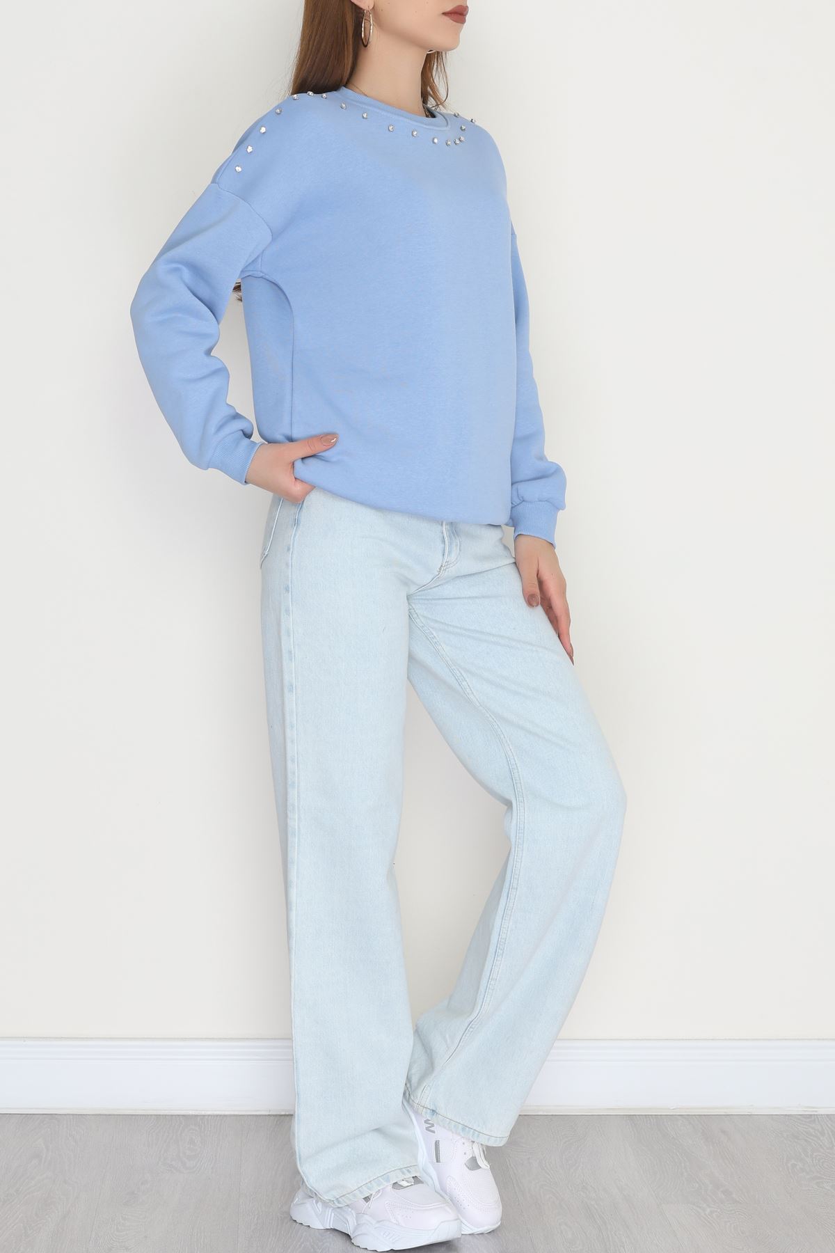 3 İplik Şardonlu Taşı Sweat Bebemavi - 42609.1878.