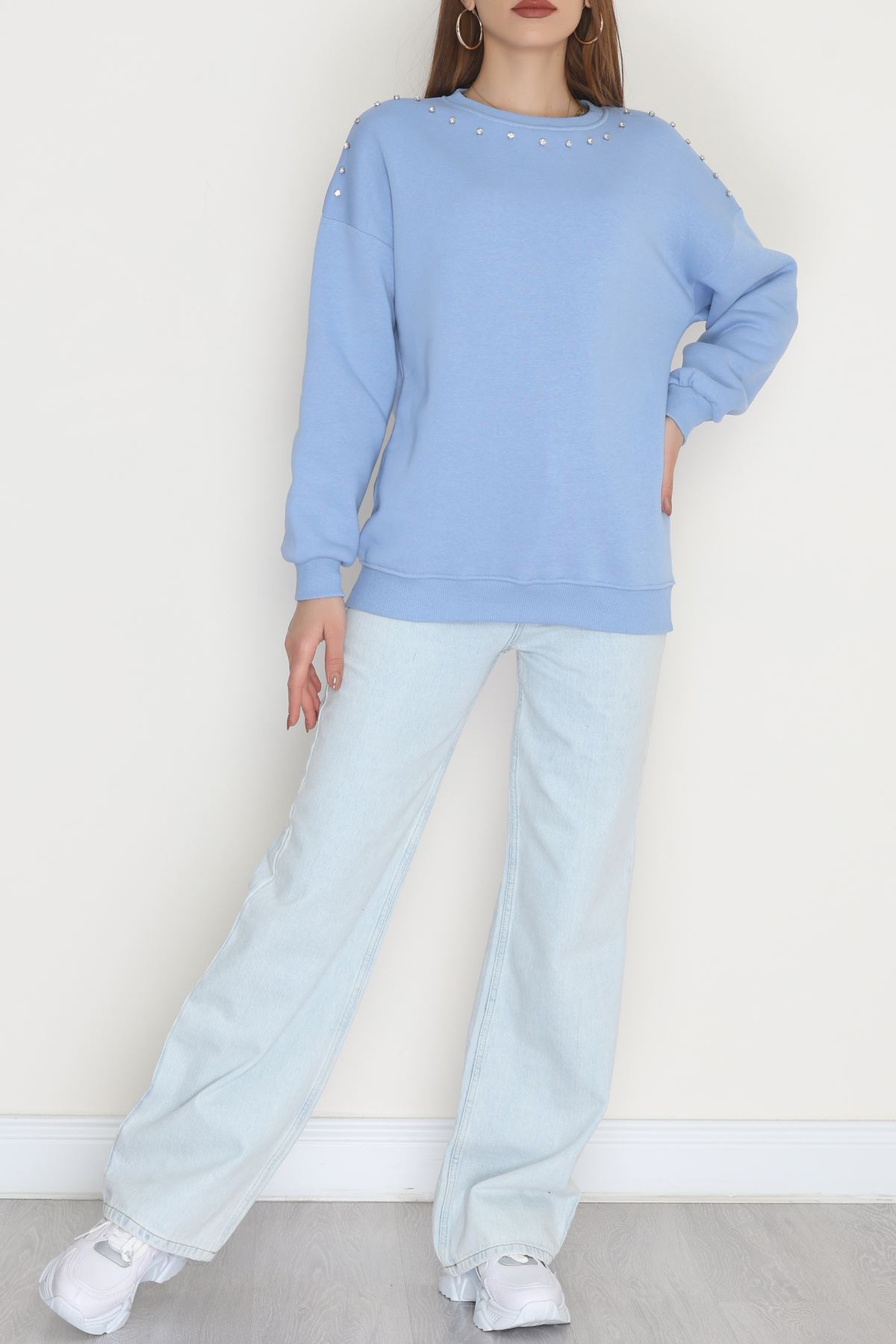 3 İplik Şardonlu Taşı Sweat Bebemavi - 42609.1878.