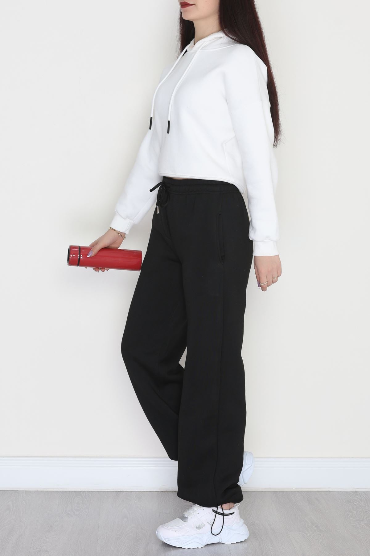 3 İplik Şardonlu Paça Stoperli Eşofman Altı Siyah - 52069.2113.