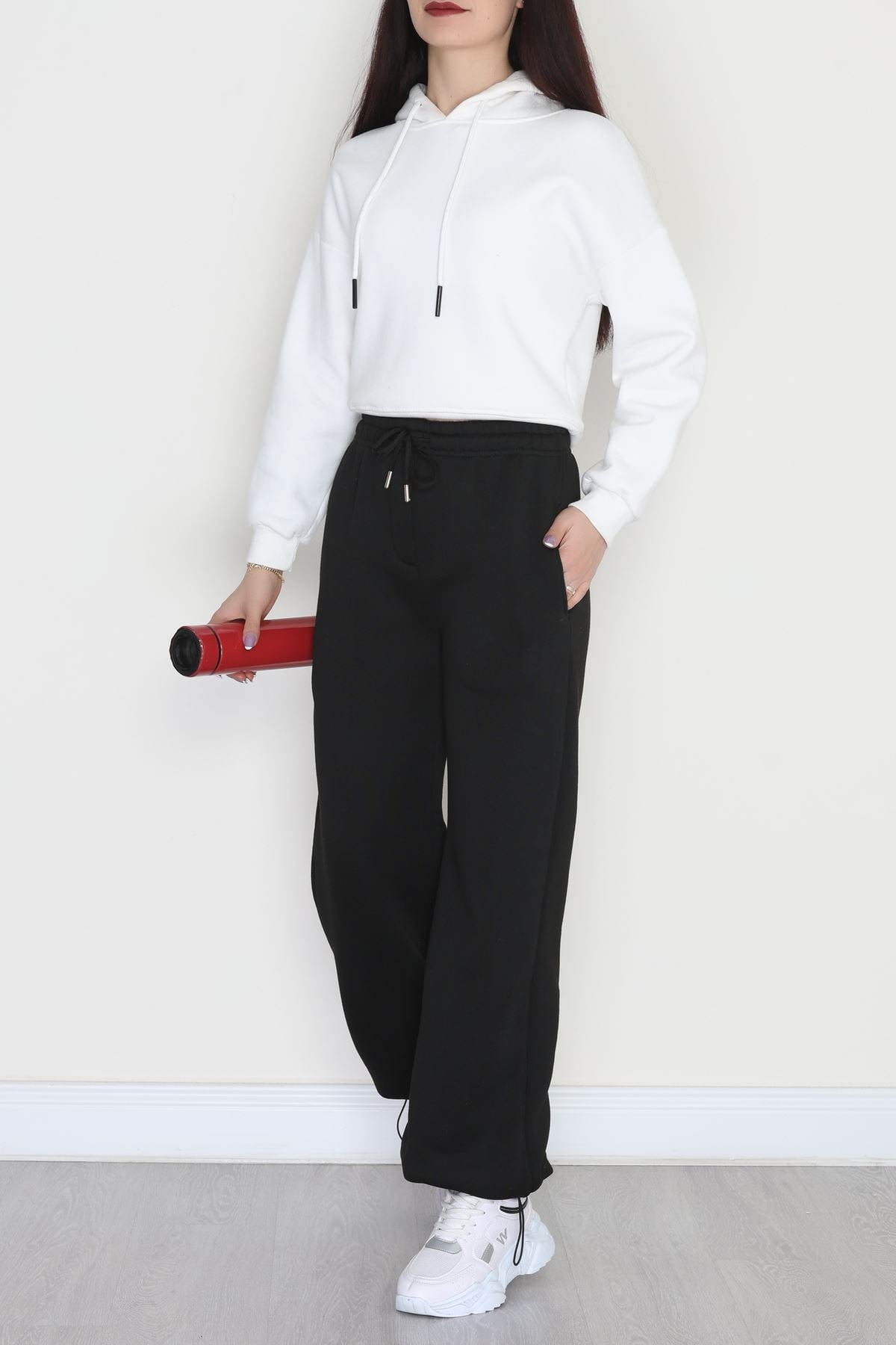 3 İplik Şardonlu Paça Stoperli Eşofman Altı Siyah - 52069.2113.