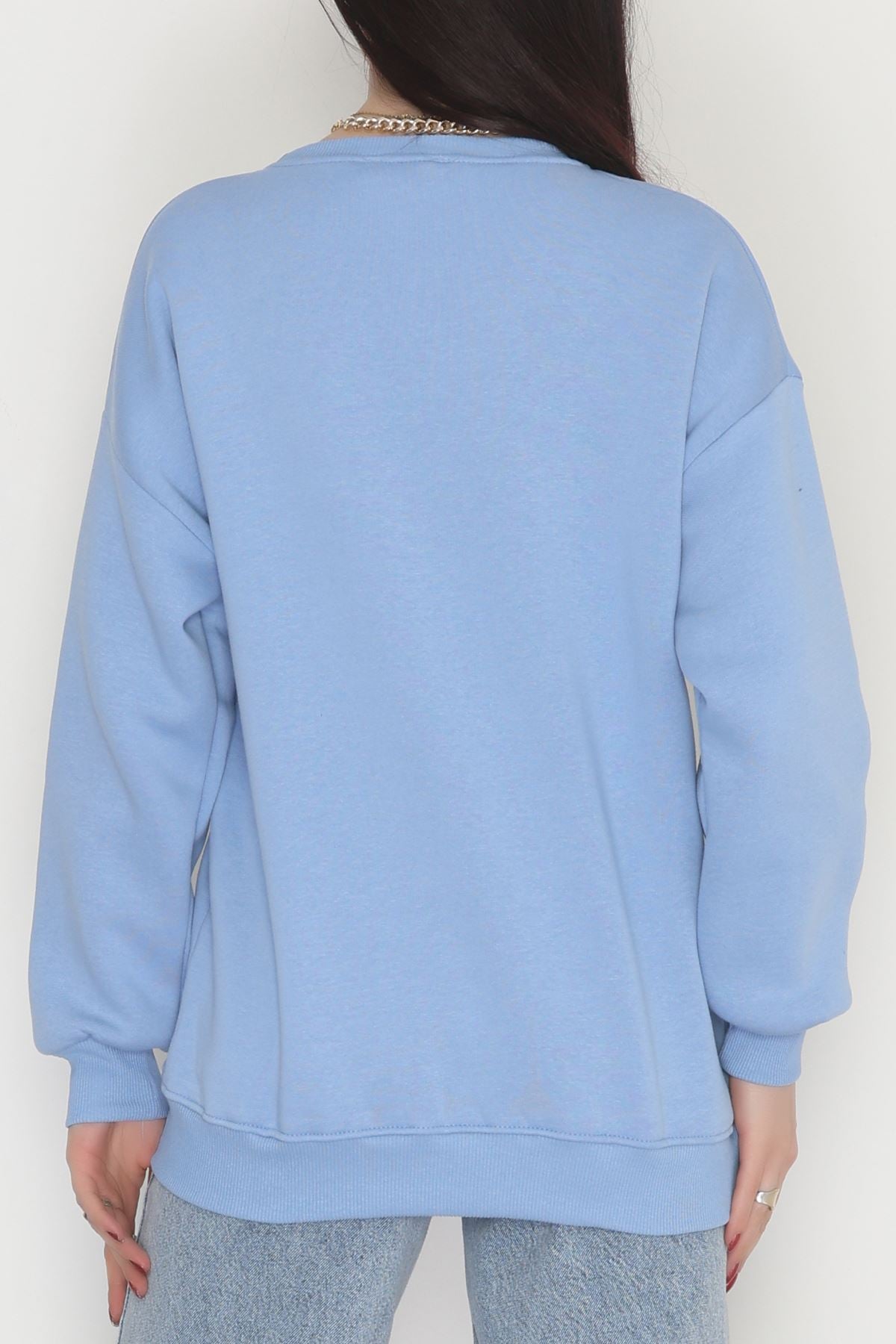 3 İplik Şardonlu Nakışlı Sweat Bebemavi - 42608.1878.