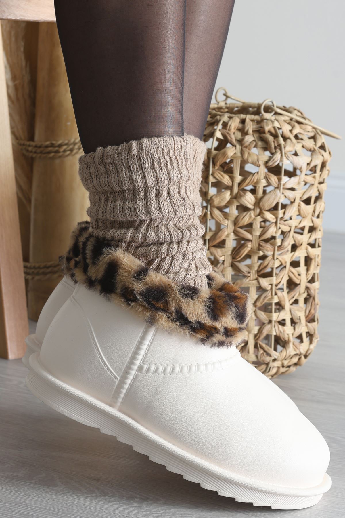 Leopar Desenli Bot Ekru - 31617.264.