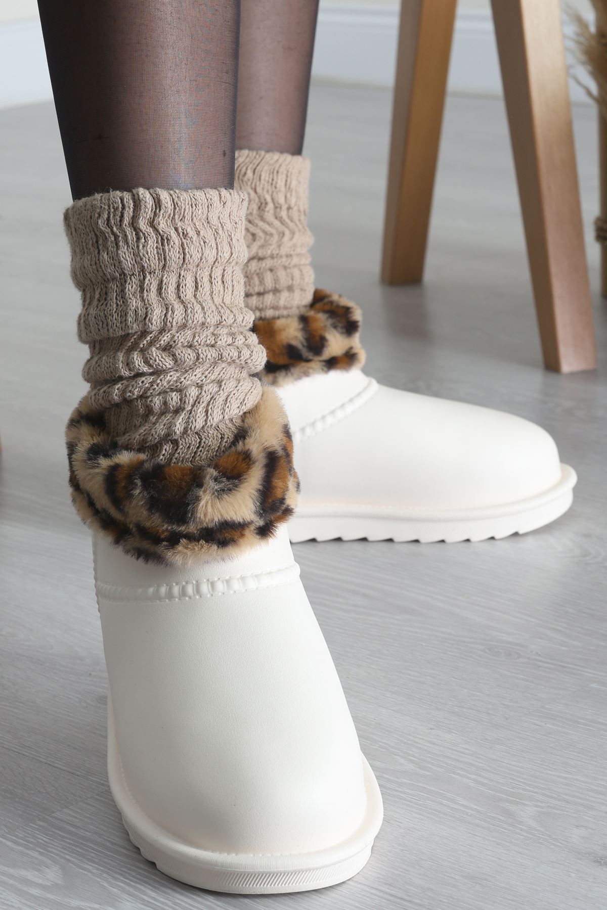 Leopar Desenli Bot Ekru - 31617.264.