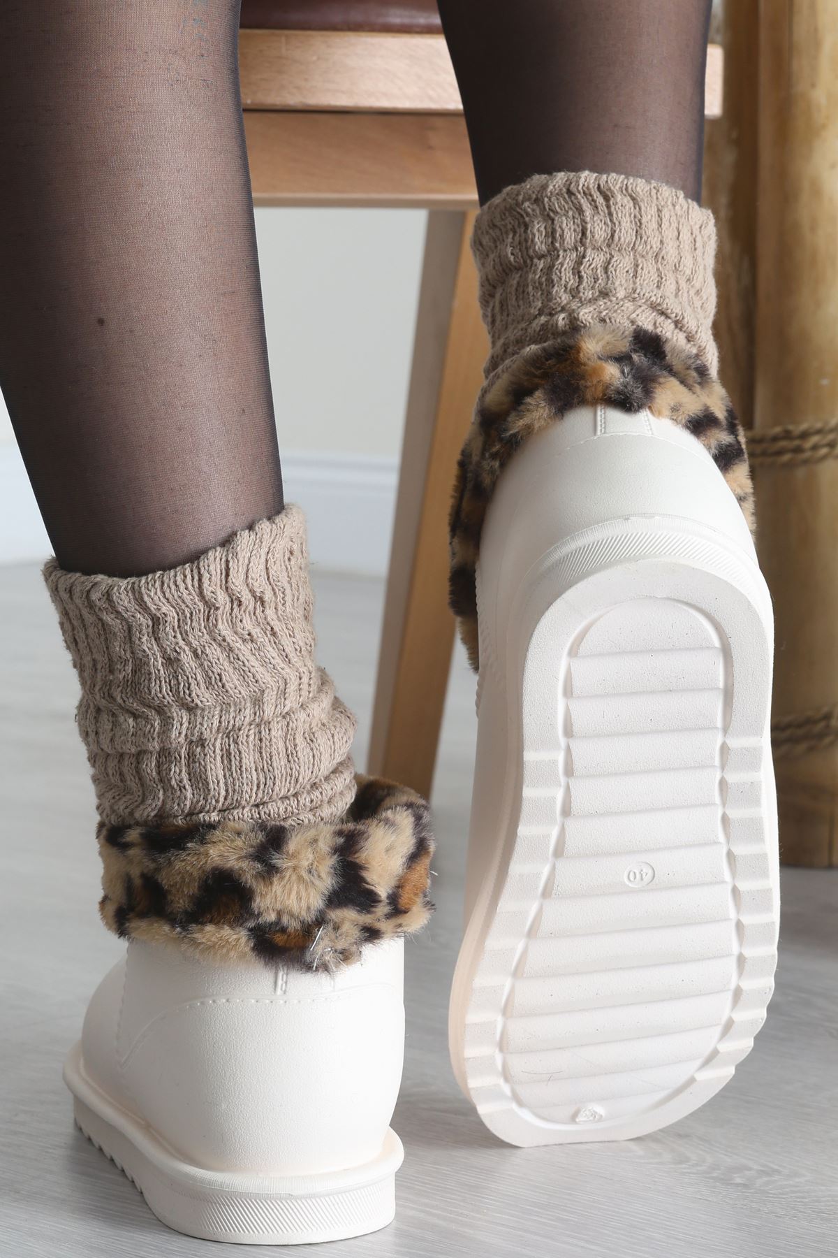 Leopar Desenli Bot Ekru - 31617.264.