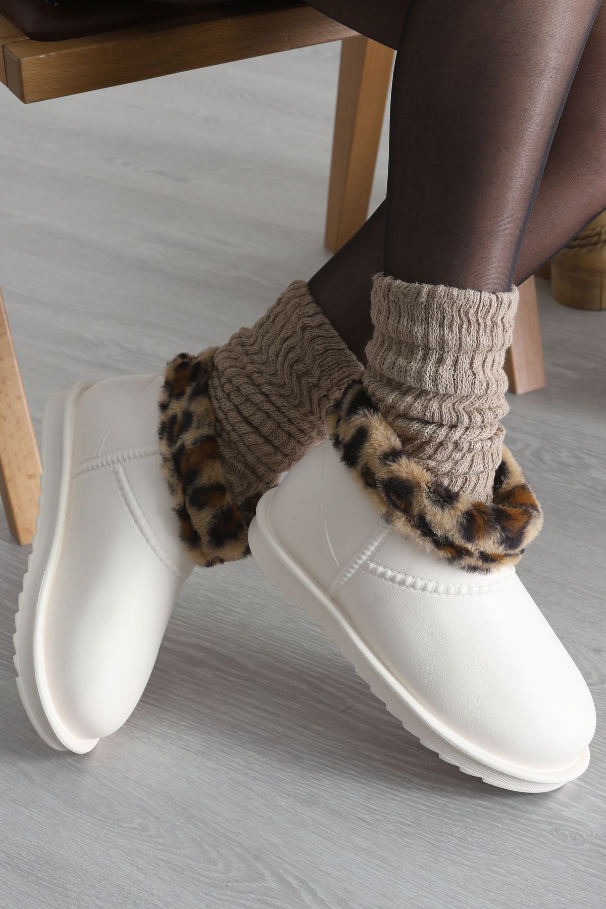 Leopar Desenli Bot Ekru - 31617.264.