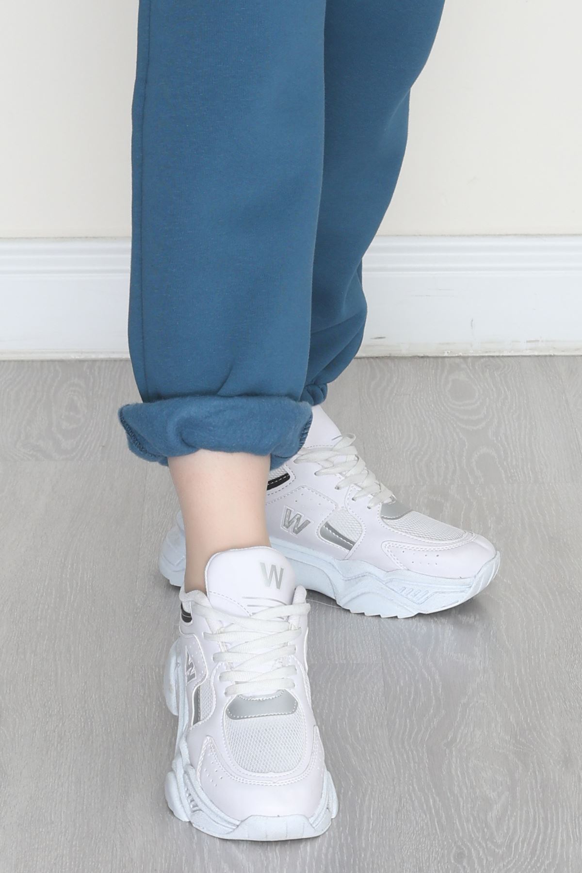 Lastikli 3 İplik Eşofman Altı Turkuaz - 20956.1878.