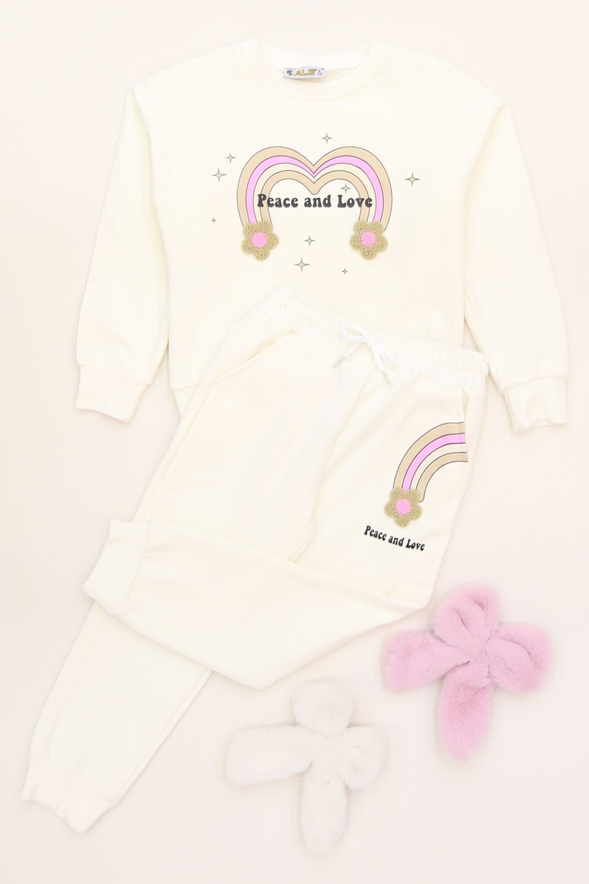 6-9 Yaş Şardonlu Yumoş Kumaş Takım Ekru - 6264360.1576.