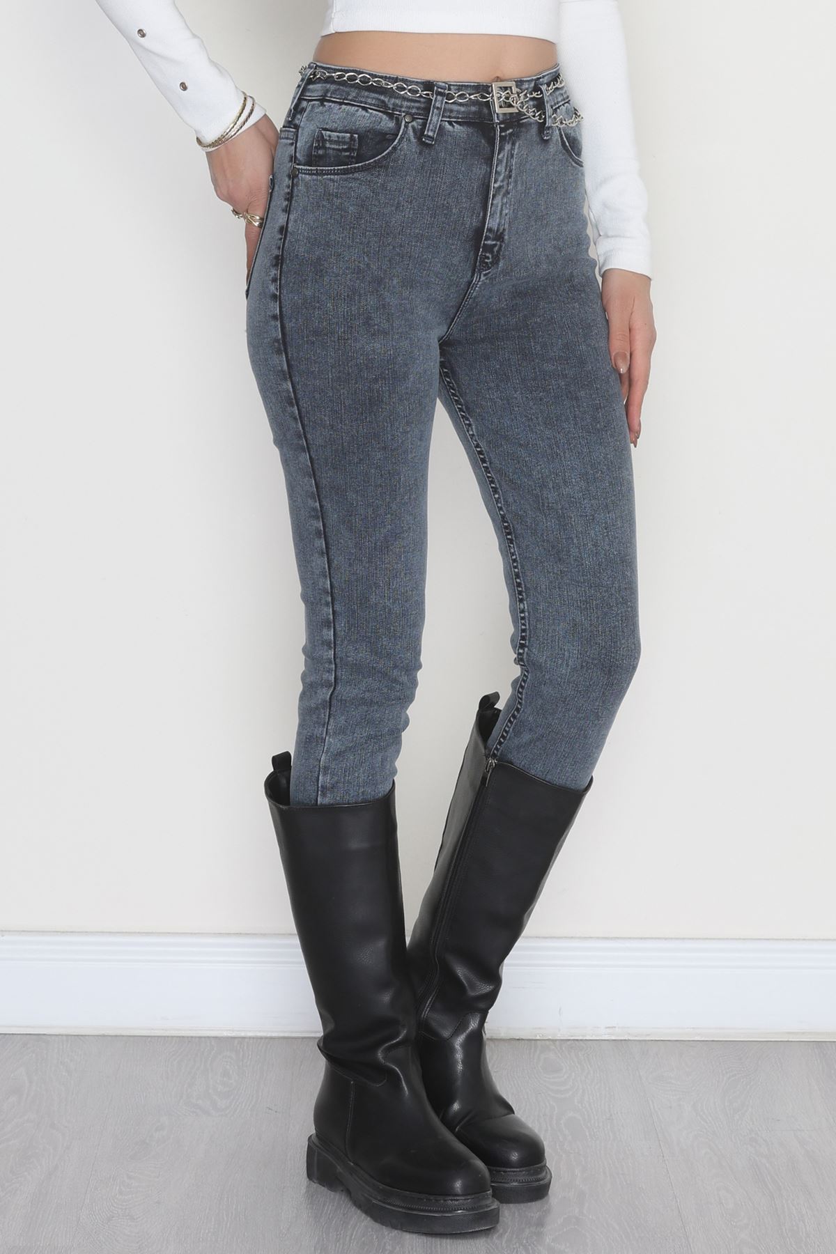 Dar Paça Kot Pantolon Çelikmavi - 31593.2112.