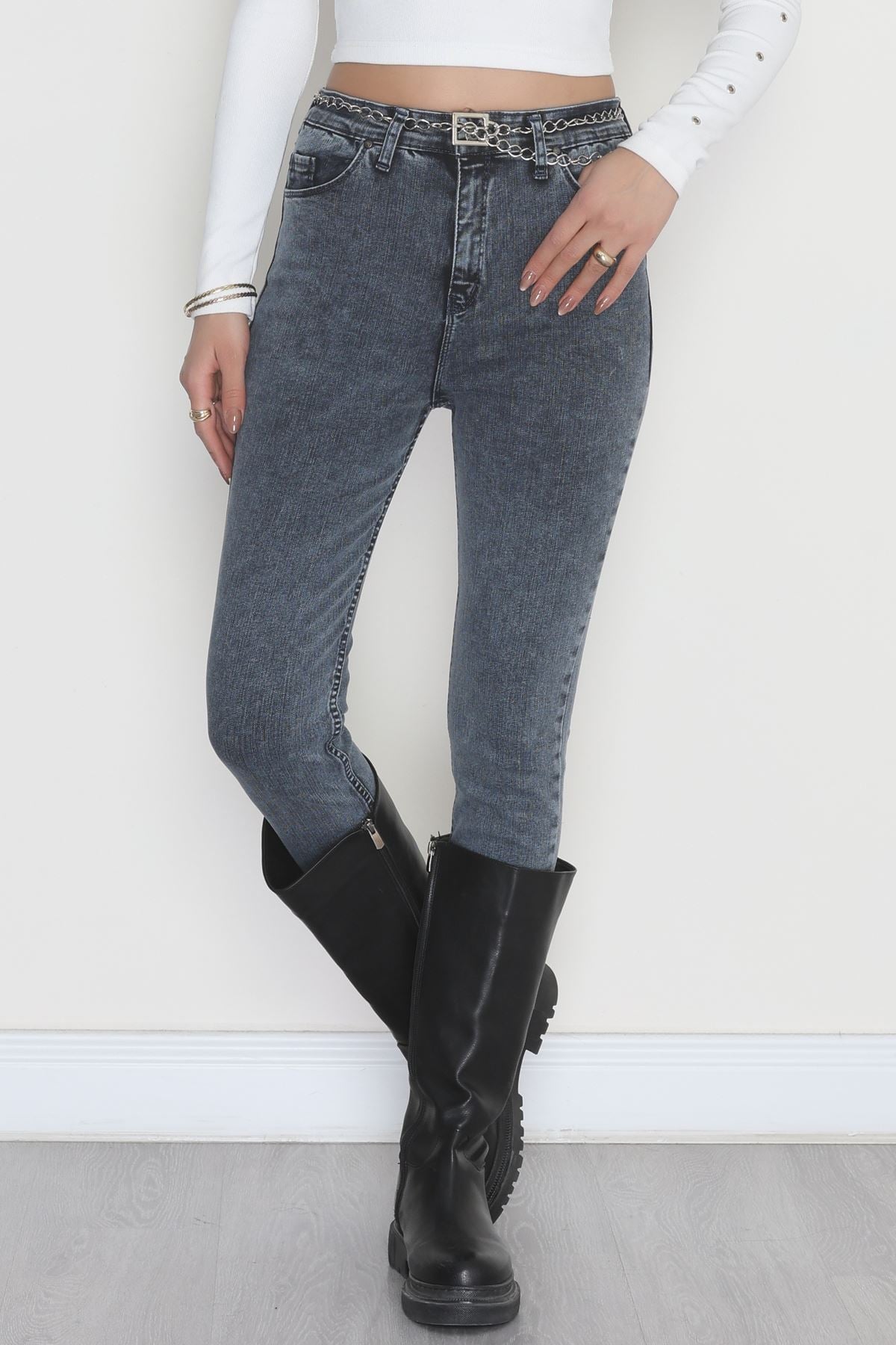 Dar Paça Kot Pantolon Çelikmavi - 31593.2112.