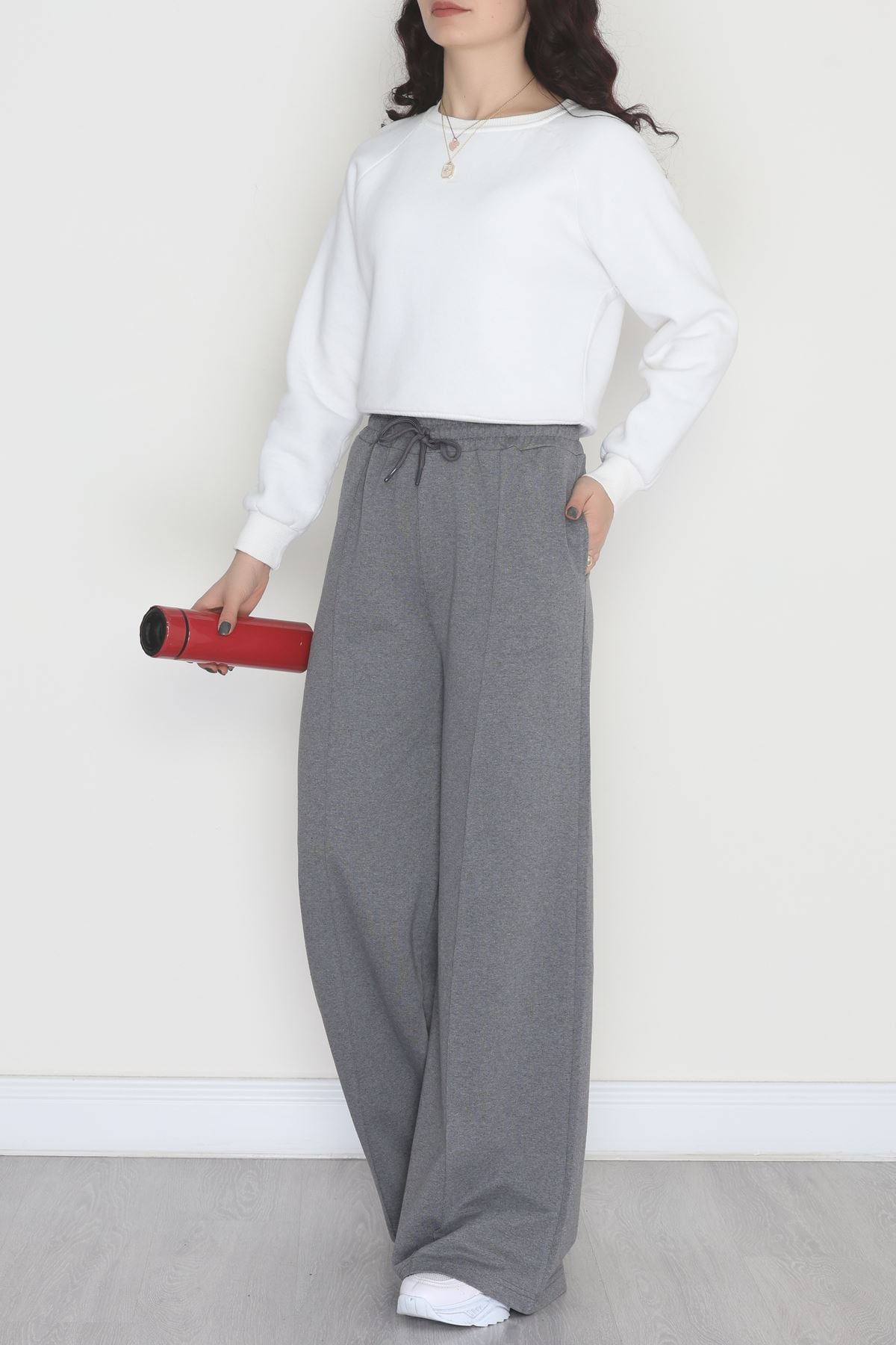 2 İplik Çımalı Eşofman Altı Füme - 52026.1857.