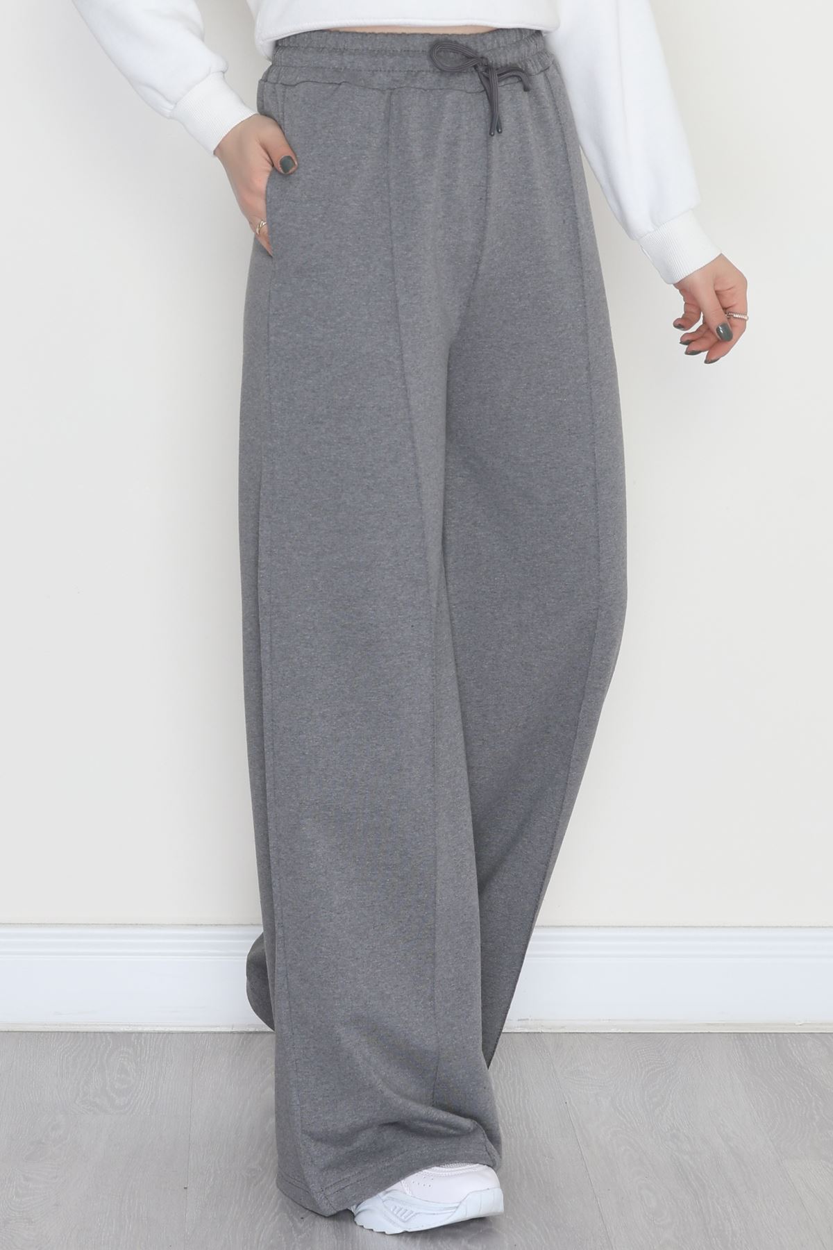 2 İplik Çımalı Eşofman Altı Füme - 52026.1857.