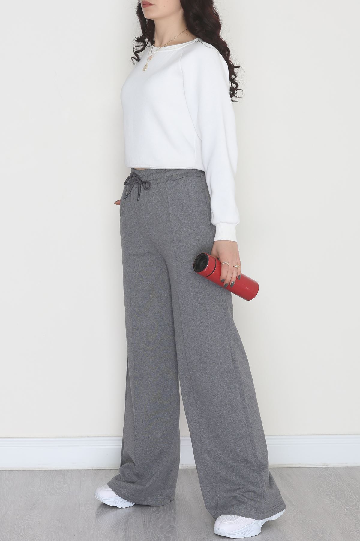 2 İplik Çımalı Eşofman Altı Füme - 52026.1857.