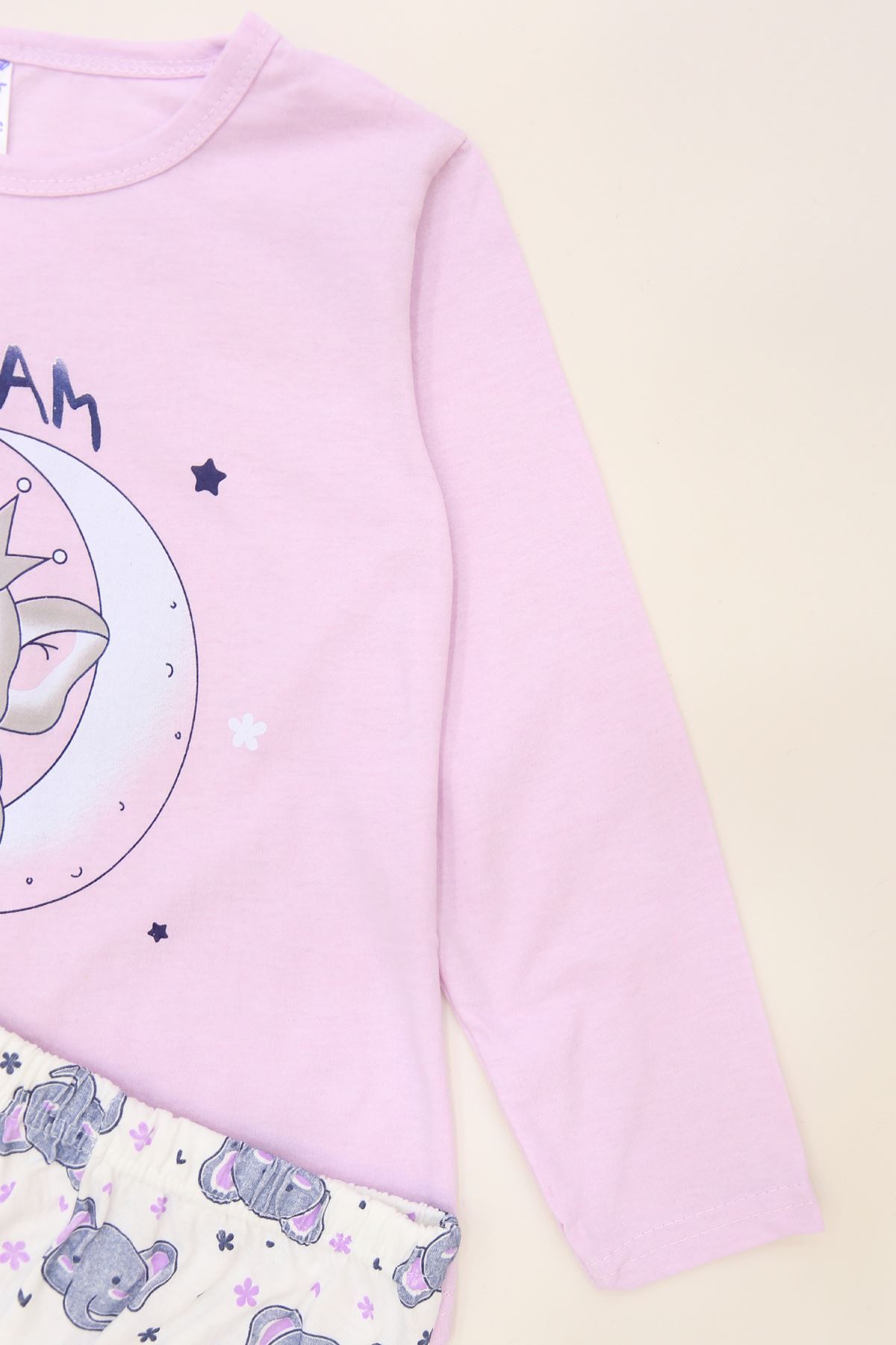 6-14 Yaş Baskılı Çocuk Pijama Takımı Lilafil - 40101.1931.