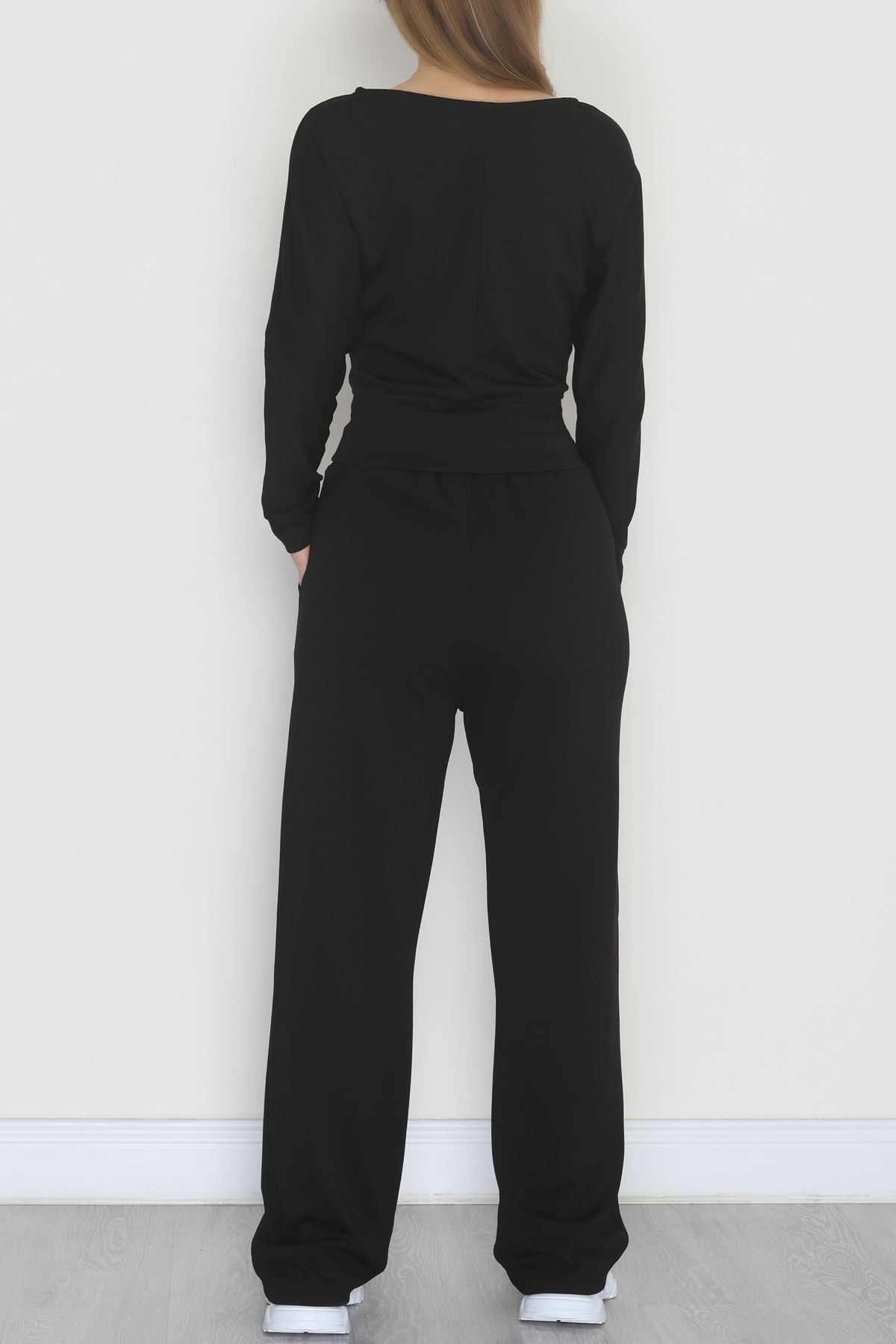 Kayık Yaka Modal Kumaş İkili Takım Siyah - 42673.1247.