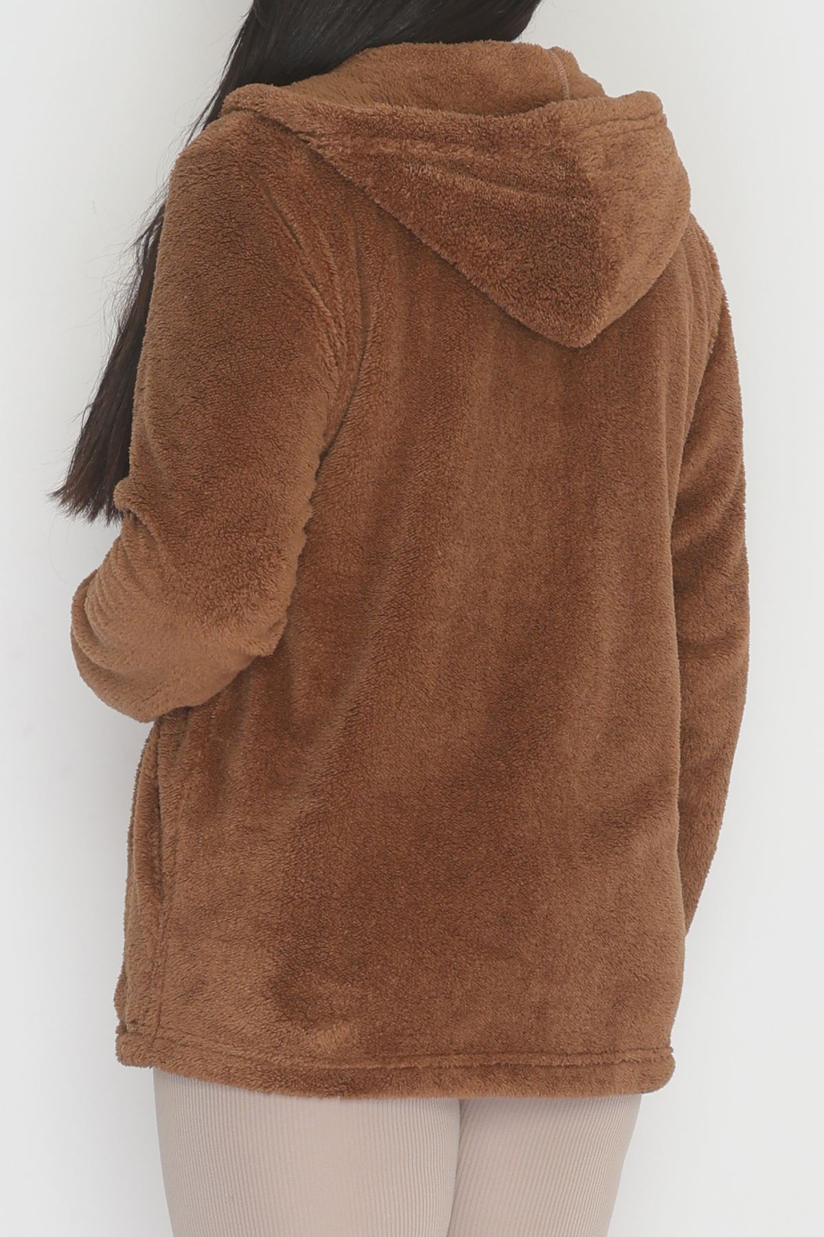 Welsoft Kumaş Kapşonlu Battal Ceket Kahve - 70749.107.