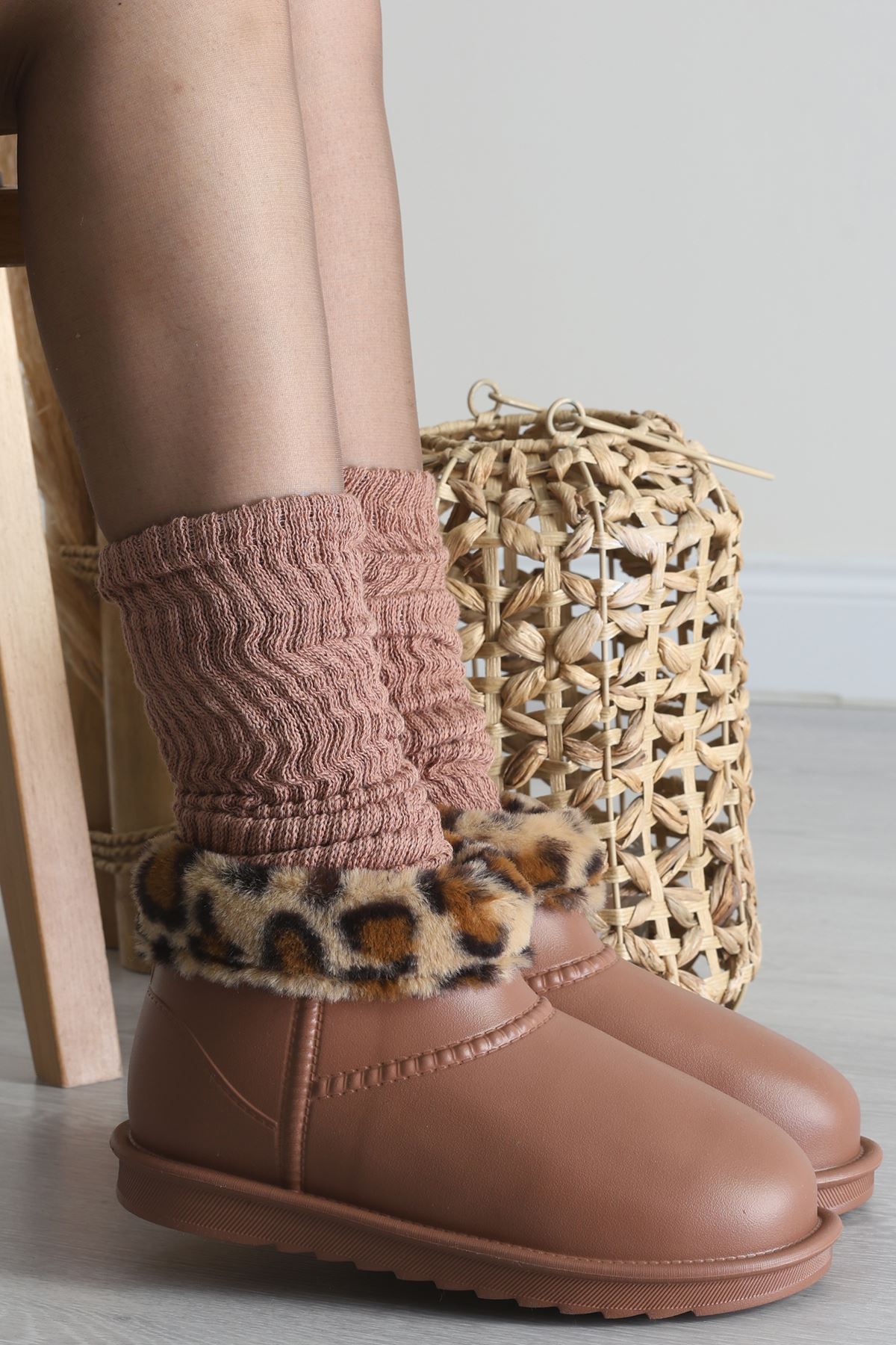 Leopar Desenli Bot Kahve - 31617.264.