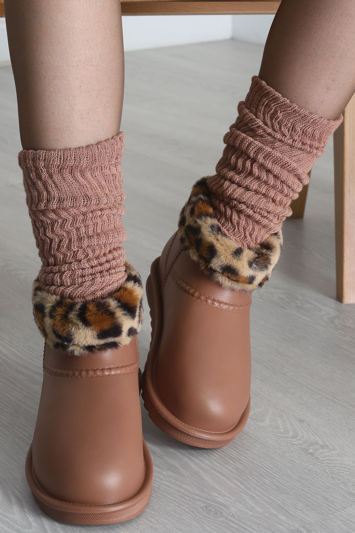 Leopar Desenli Bot Kahve - 31617.264.