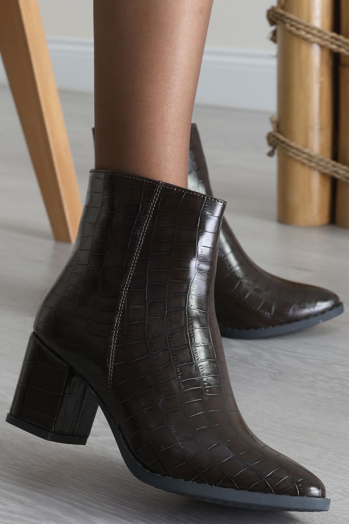 6 Cm Topuklu Bot Krokokahve - 42667.264.