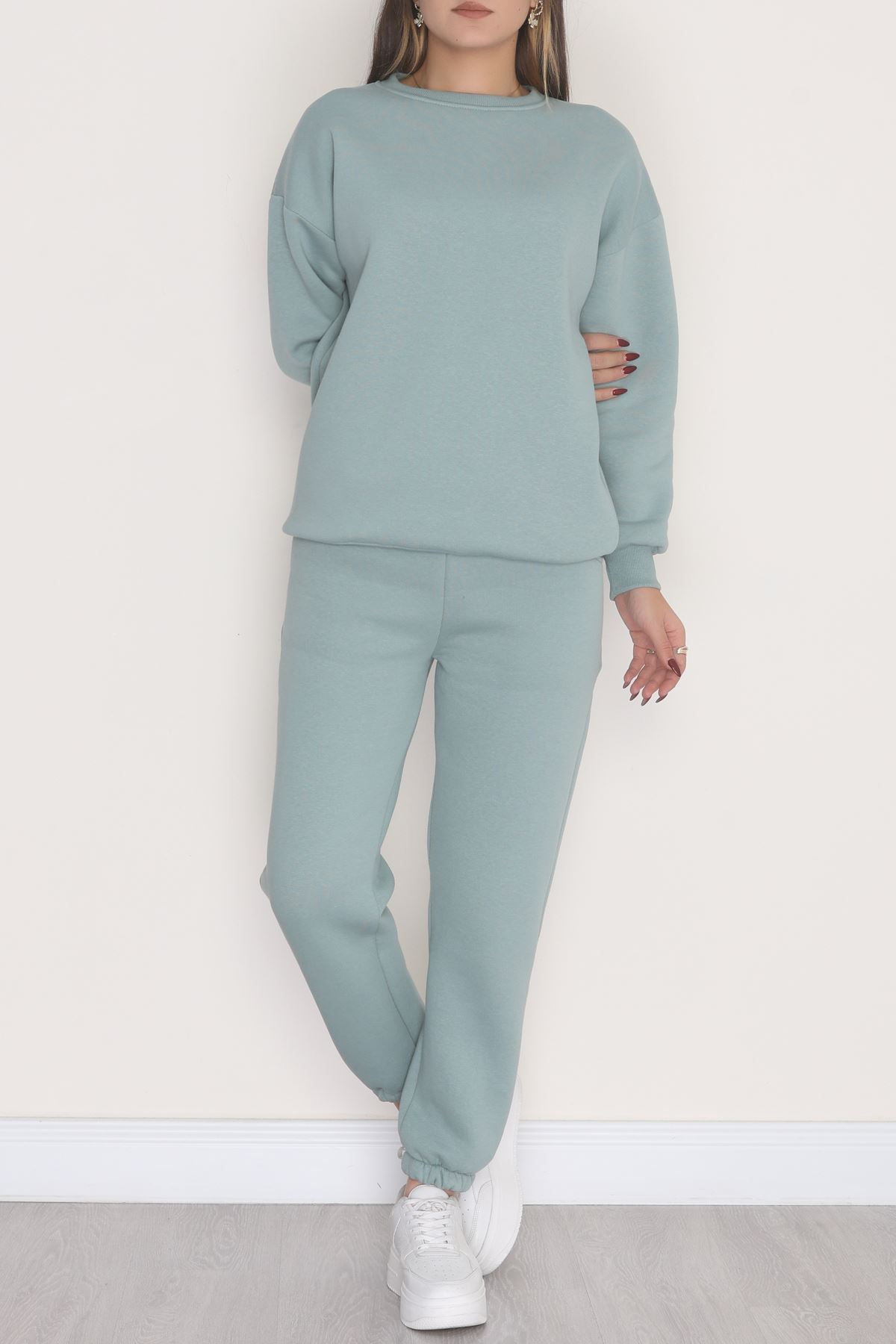 3 İplik Bisiklet Yaka Eşofman Takımı Suyeşili - 20779.1878.