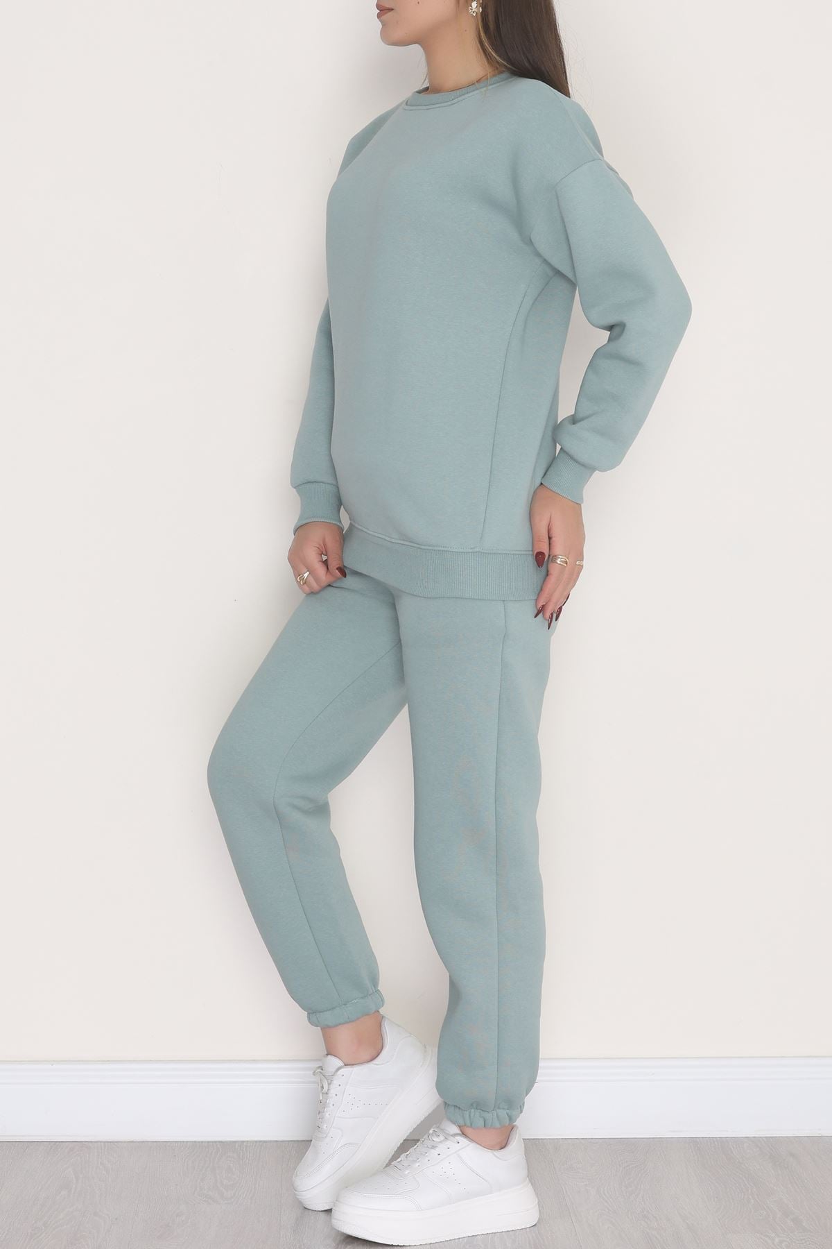 3 İplik Bisiklet Yaka Eşofman Takımı Suyeşili - 20779.1878.