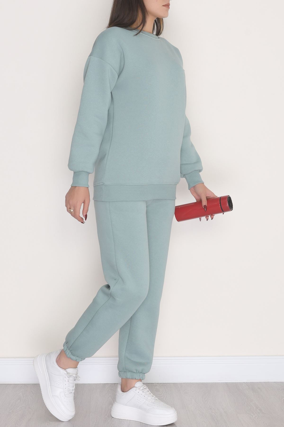 3 İplik Bisiklet Yaka Eşofman Takımı Suyeşili - 20779.1878.