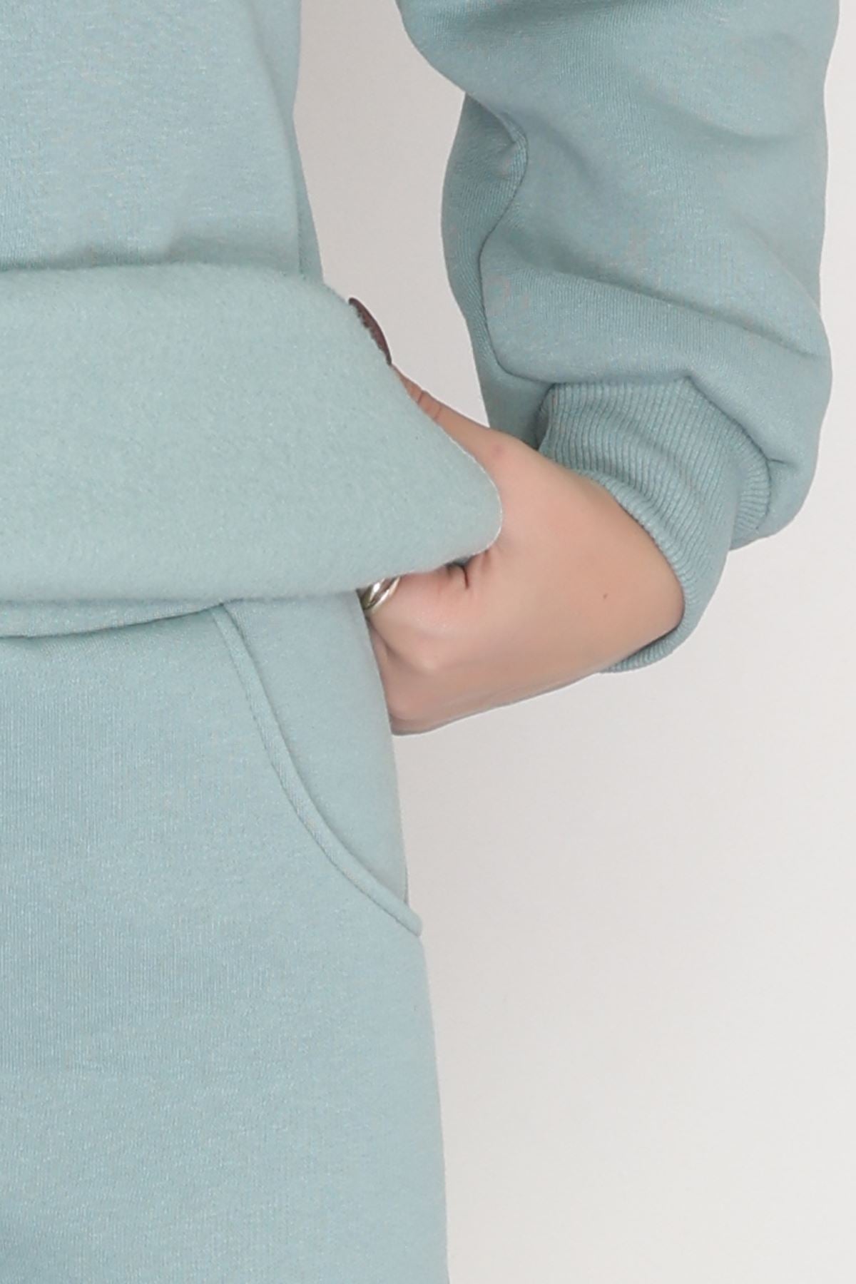 3 İplik Bisiklet Yaka Eşofman Takımı Suyeşili - 20779.1878.