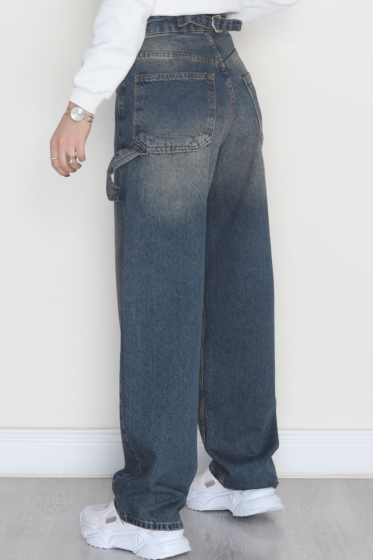 Carpenter Detaylı Baggy Kot Pantolon Tintyıkama - 40087.1184.