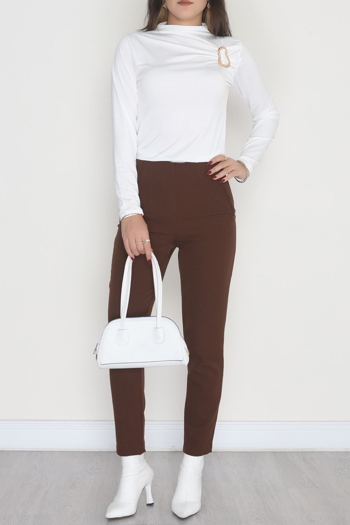 Toka Detaylı Sandy Bluz Ekru - 42666.1949.