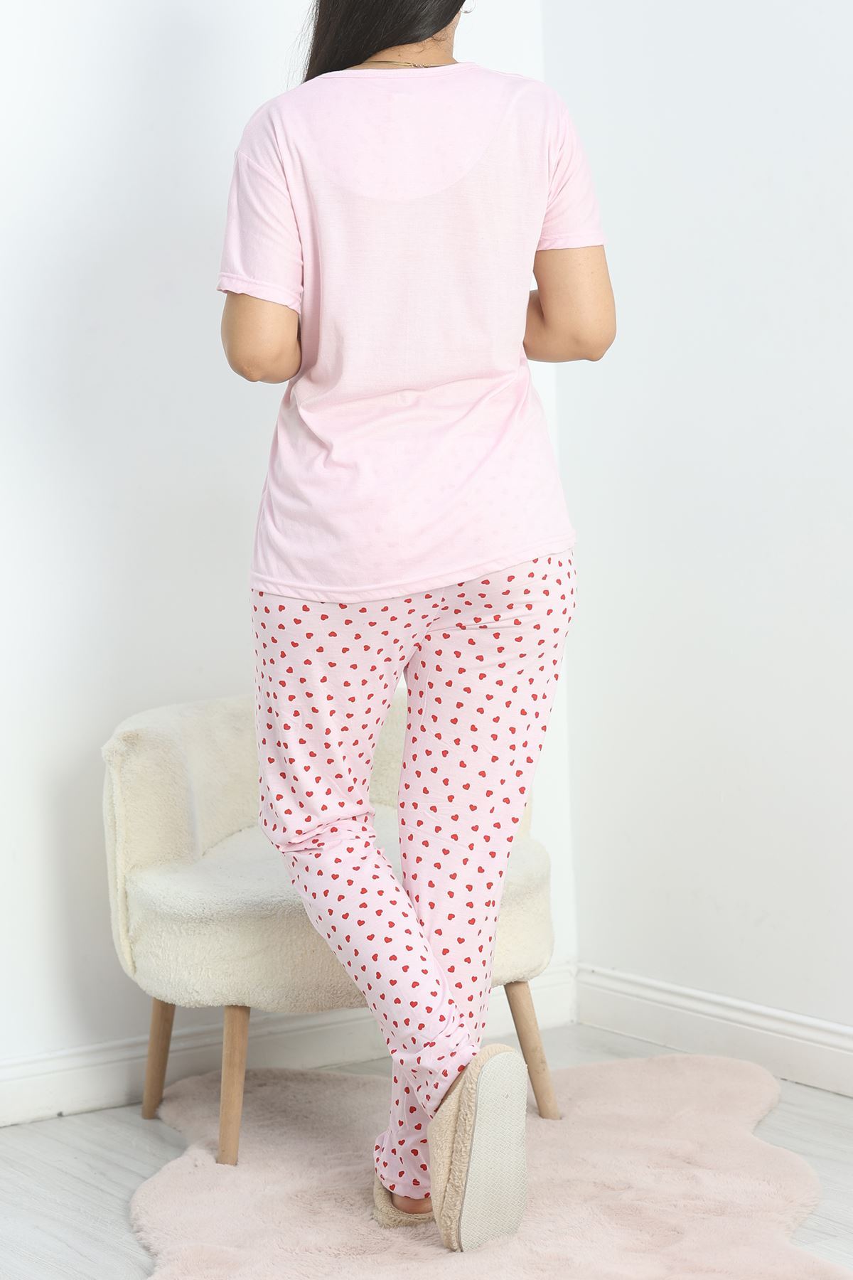 Büyük Beden Pijama Takımı Pembekırmızı - 40810.1050.