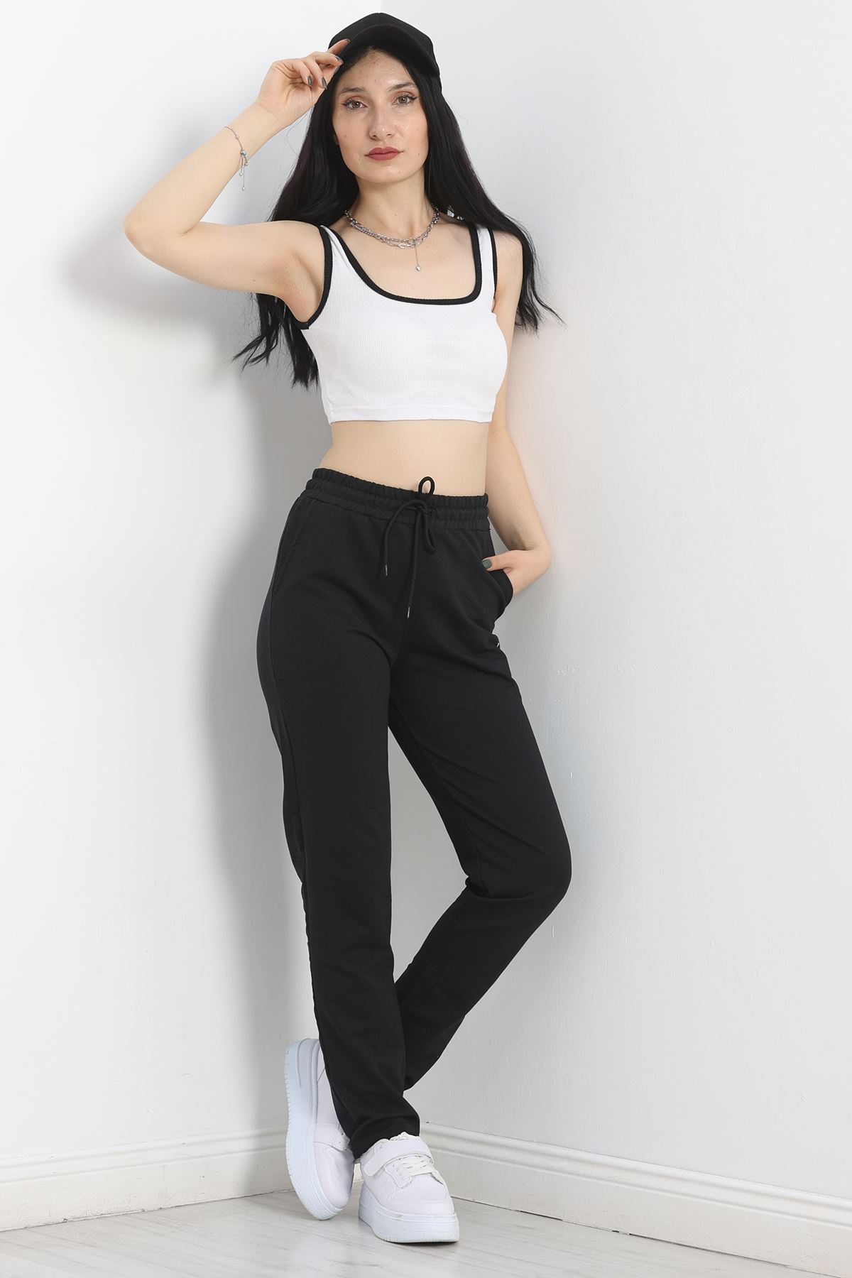 Baskılı Double Paça Eşofman Altı Siyah1 - 41276.1431.